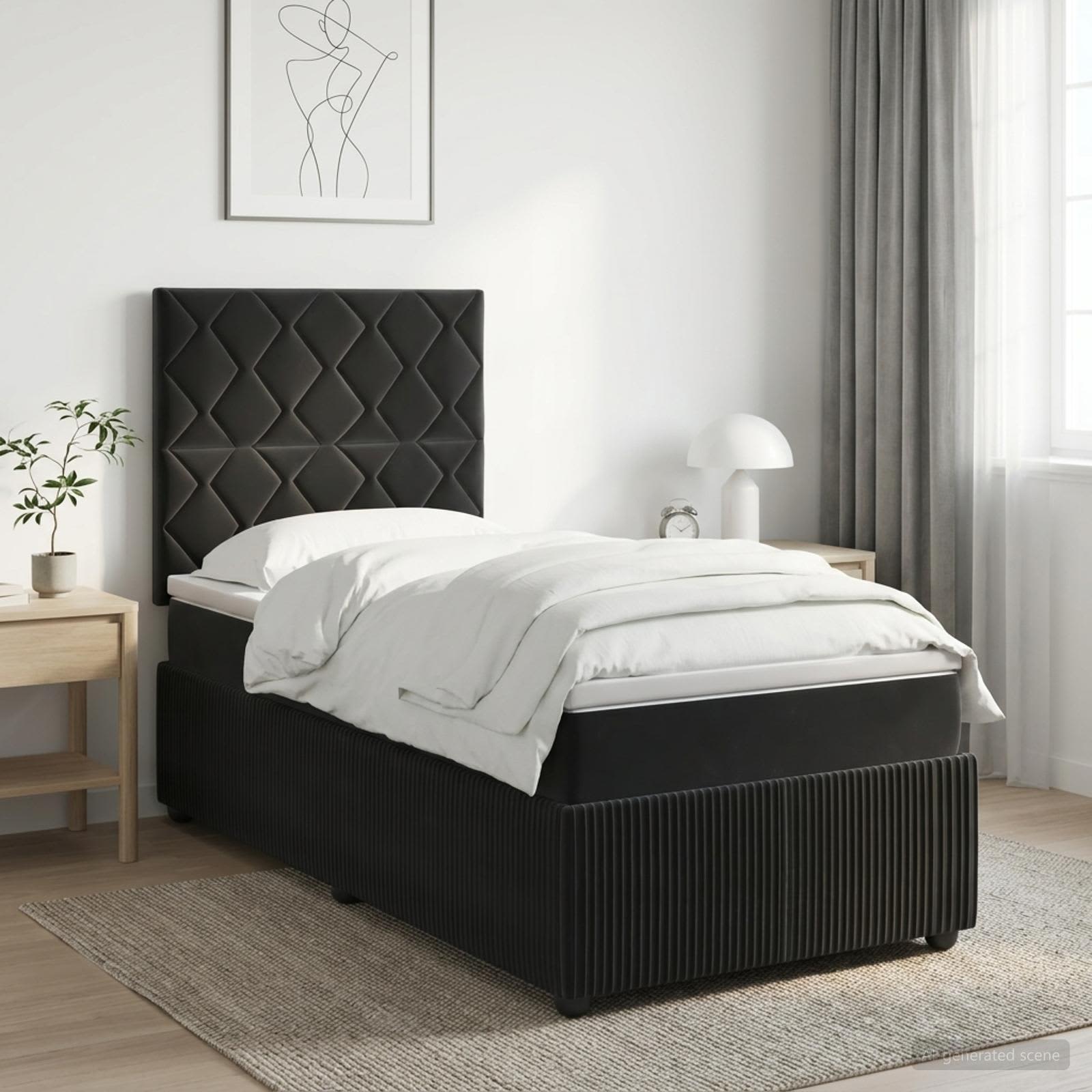 Lit Boxspring Led Avec Matelas Velours