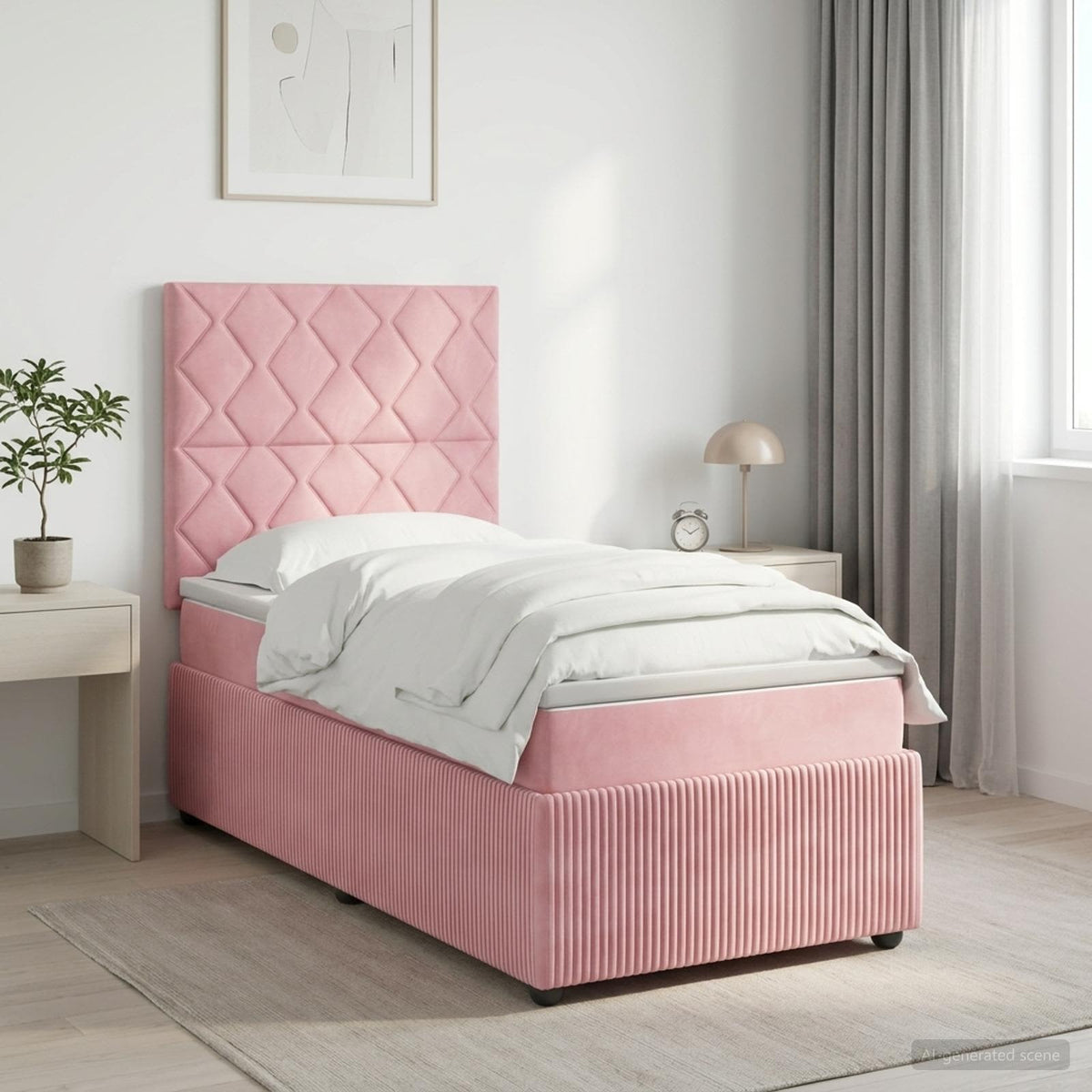 Lit Boxspring Led Avec Matelas Velours