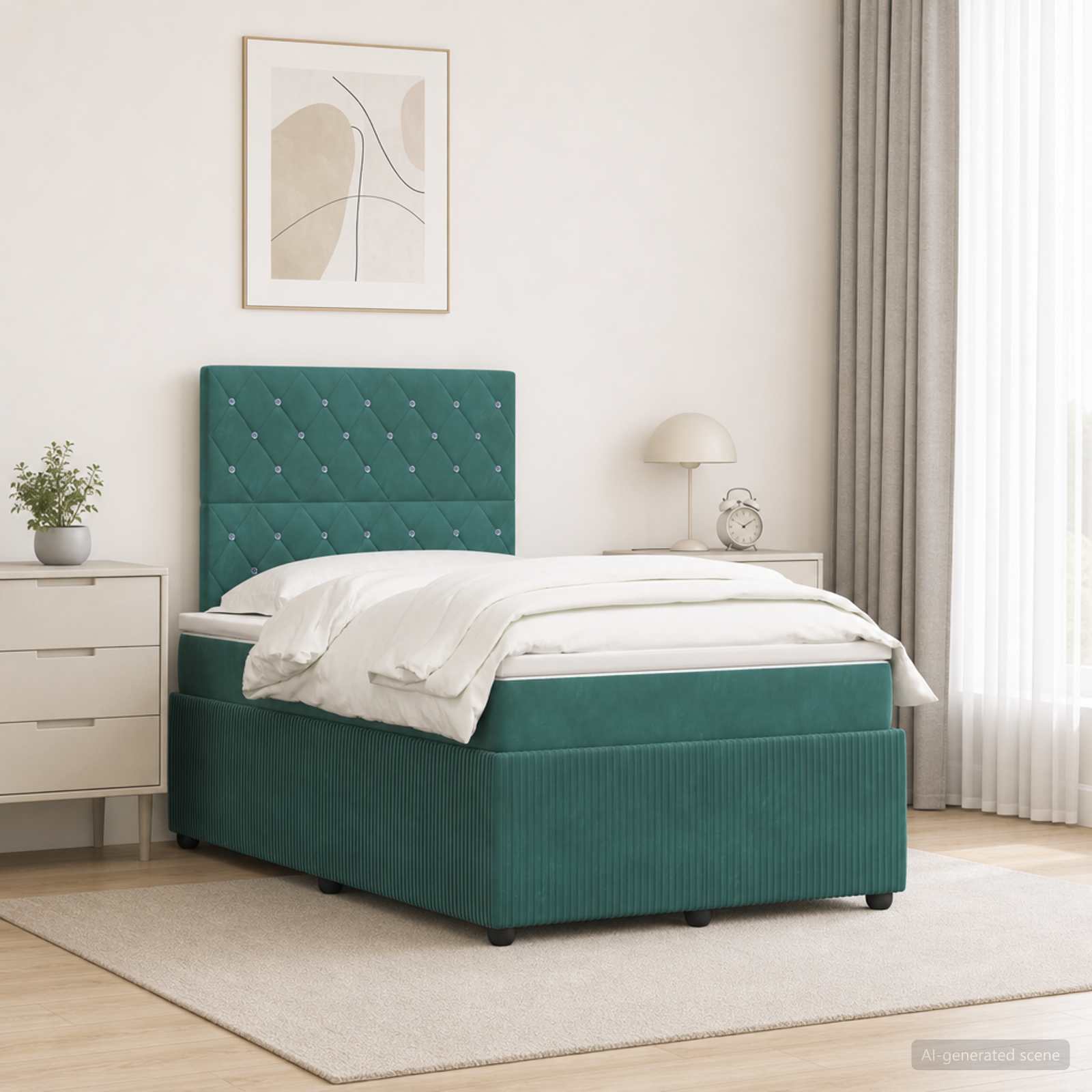 Lit Boxspring Led Avec Matelas Velours