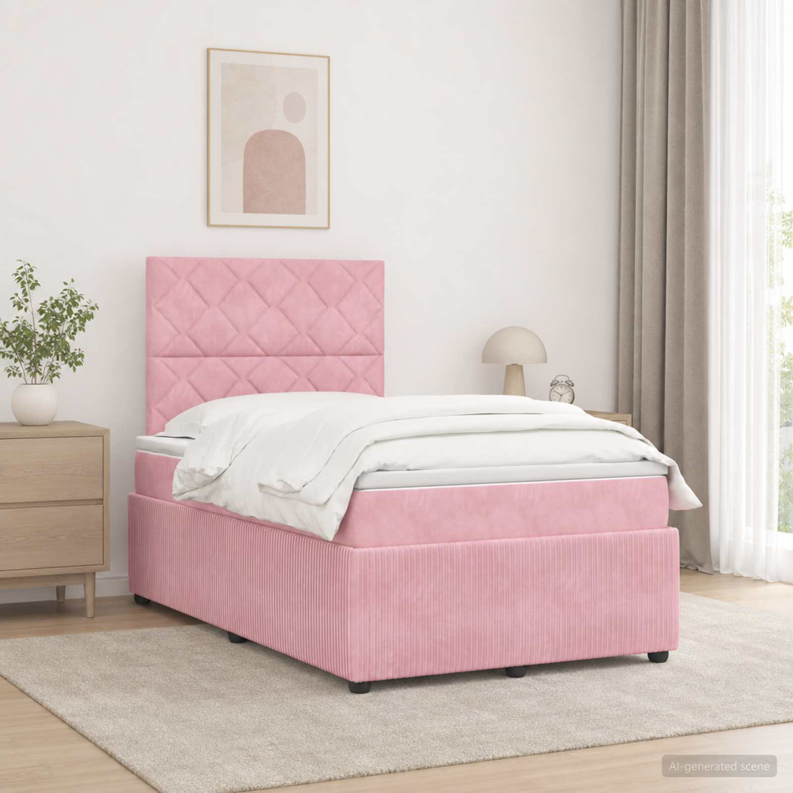 Lit Boxspring Led Avec Matelas Velours