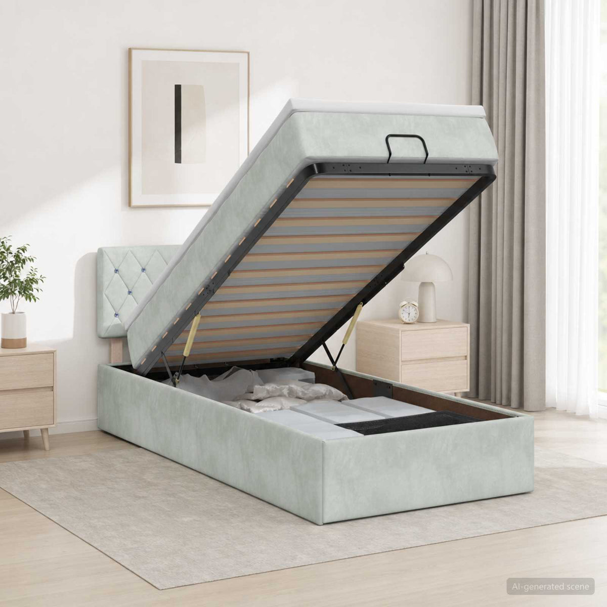 Lit Ottoman Avec Matelas Velours