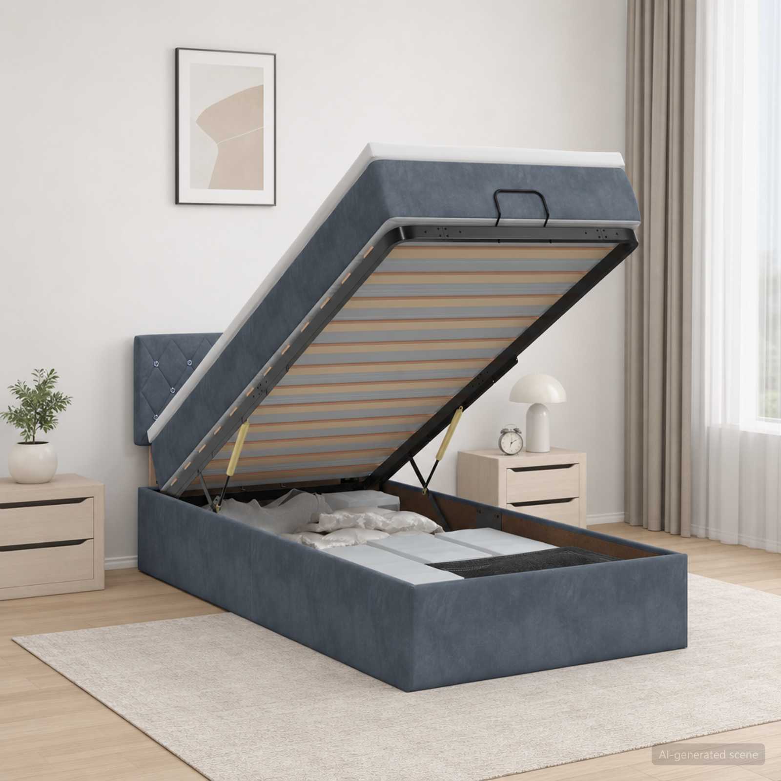 Lit Ottoman Avec Matelas Velours