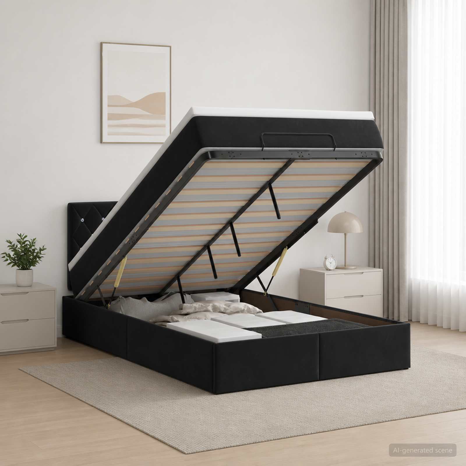 Lit Ottoman Avec Matelas Velours