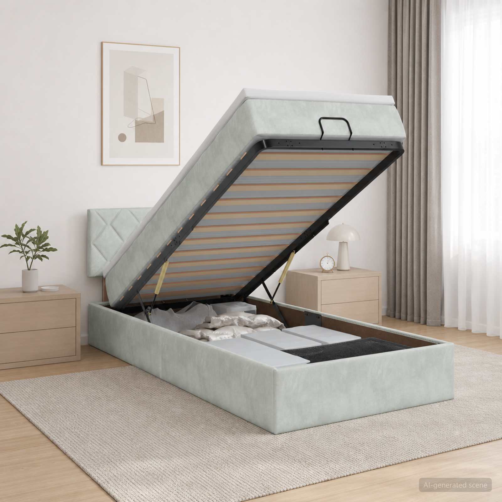 Lit Ottoman Avec Matelas Velours