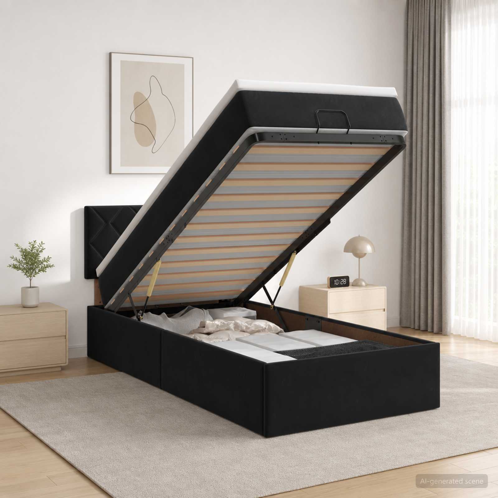 Lit Ottoman Avec Matelas Velours