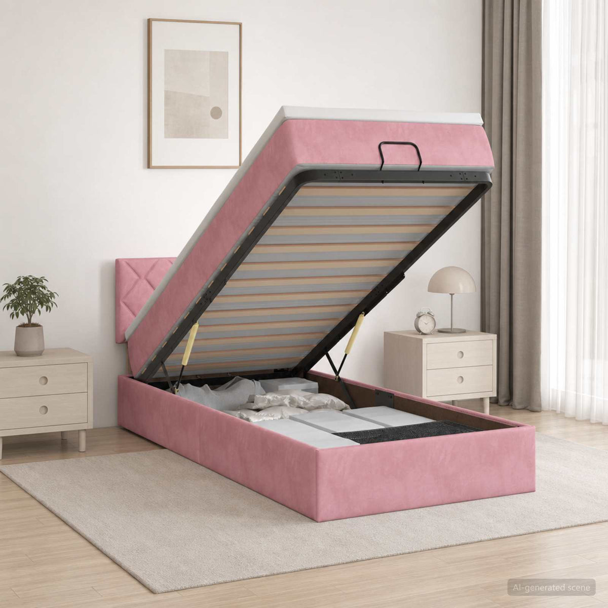 Lit Ottoman Avec Matelas Velours