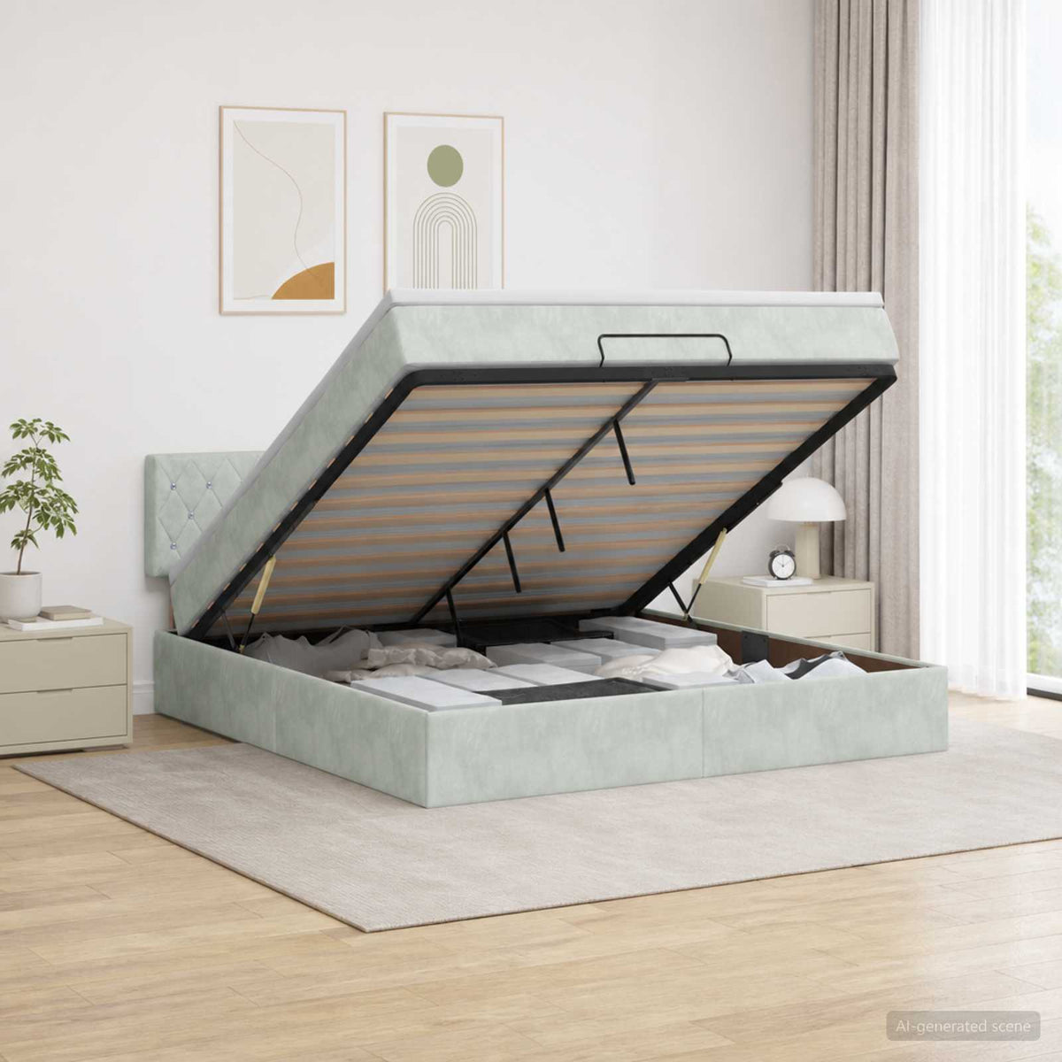 Lit Ottoman Avec Matelas Velours