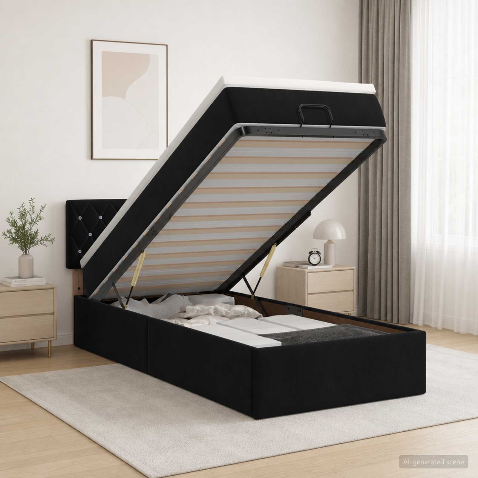 Lit Ottoman Avec Matelas Velours