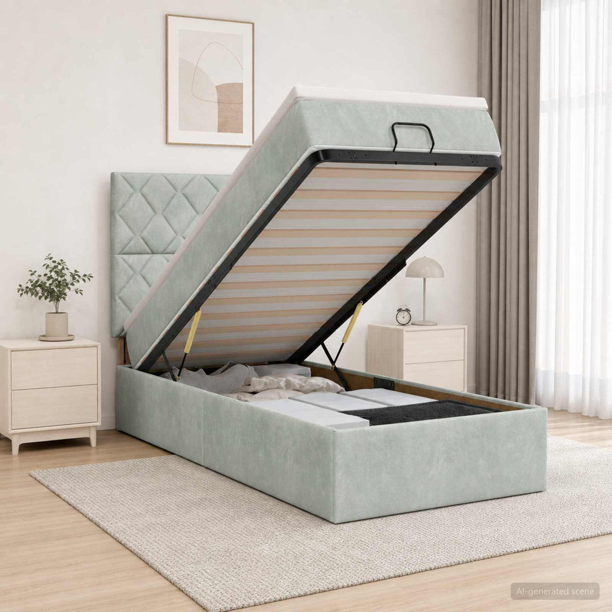 Lit Ottoman Avec Matelas Velours