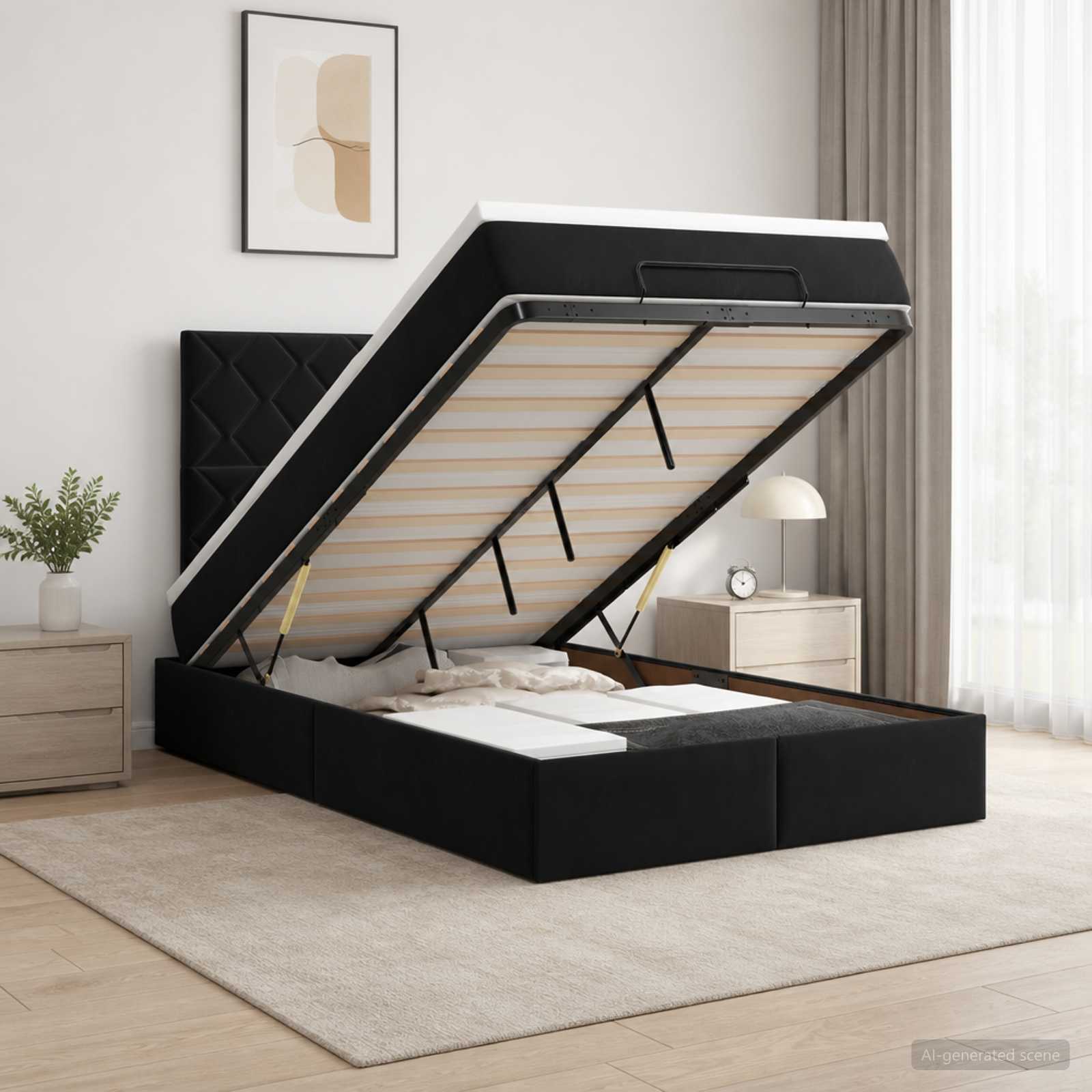 Lit Ottoman Avec Matelas Velours