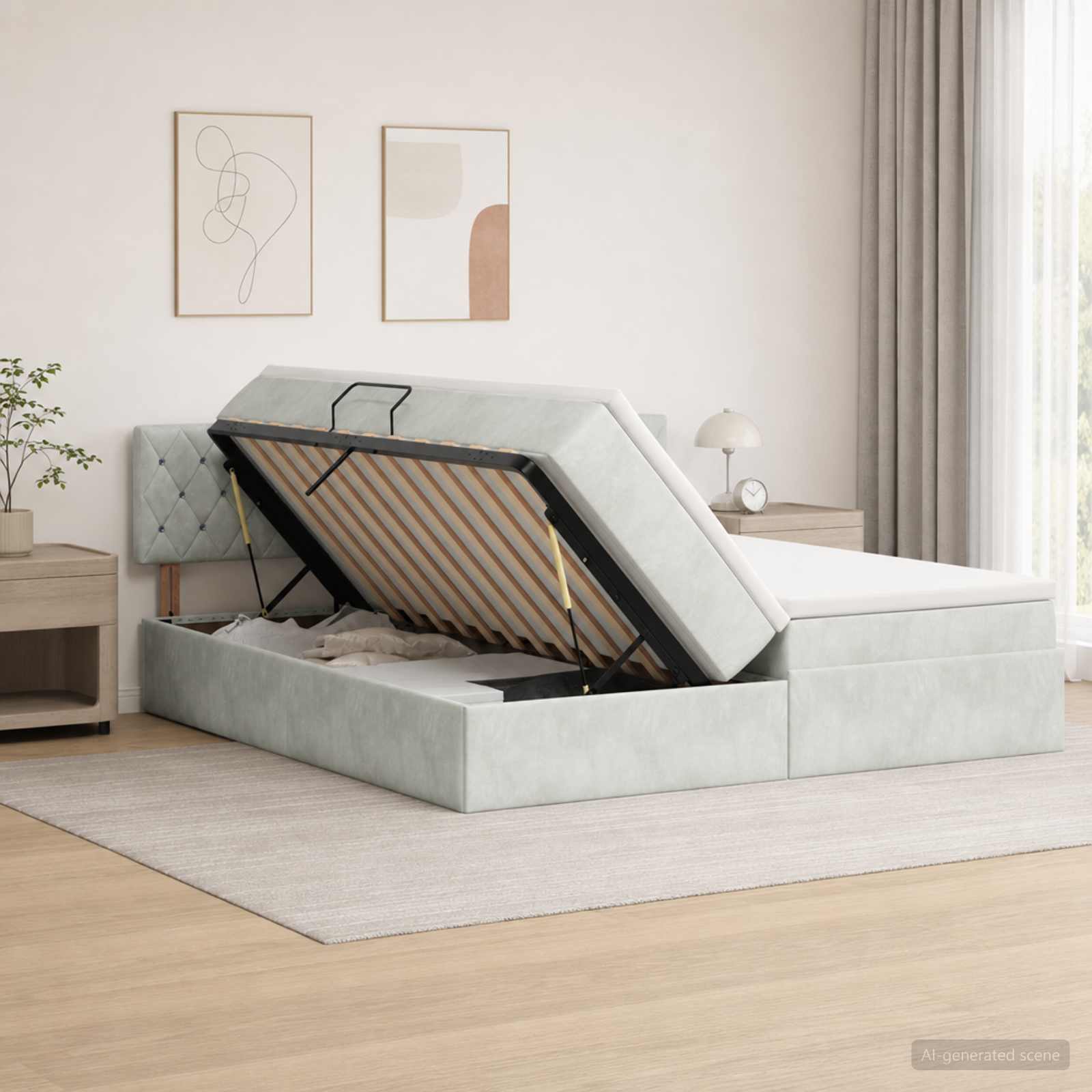 Lit De Rangement Avec Tête De Lit 2 Pc
