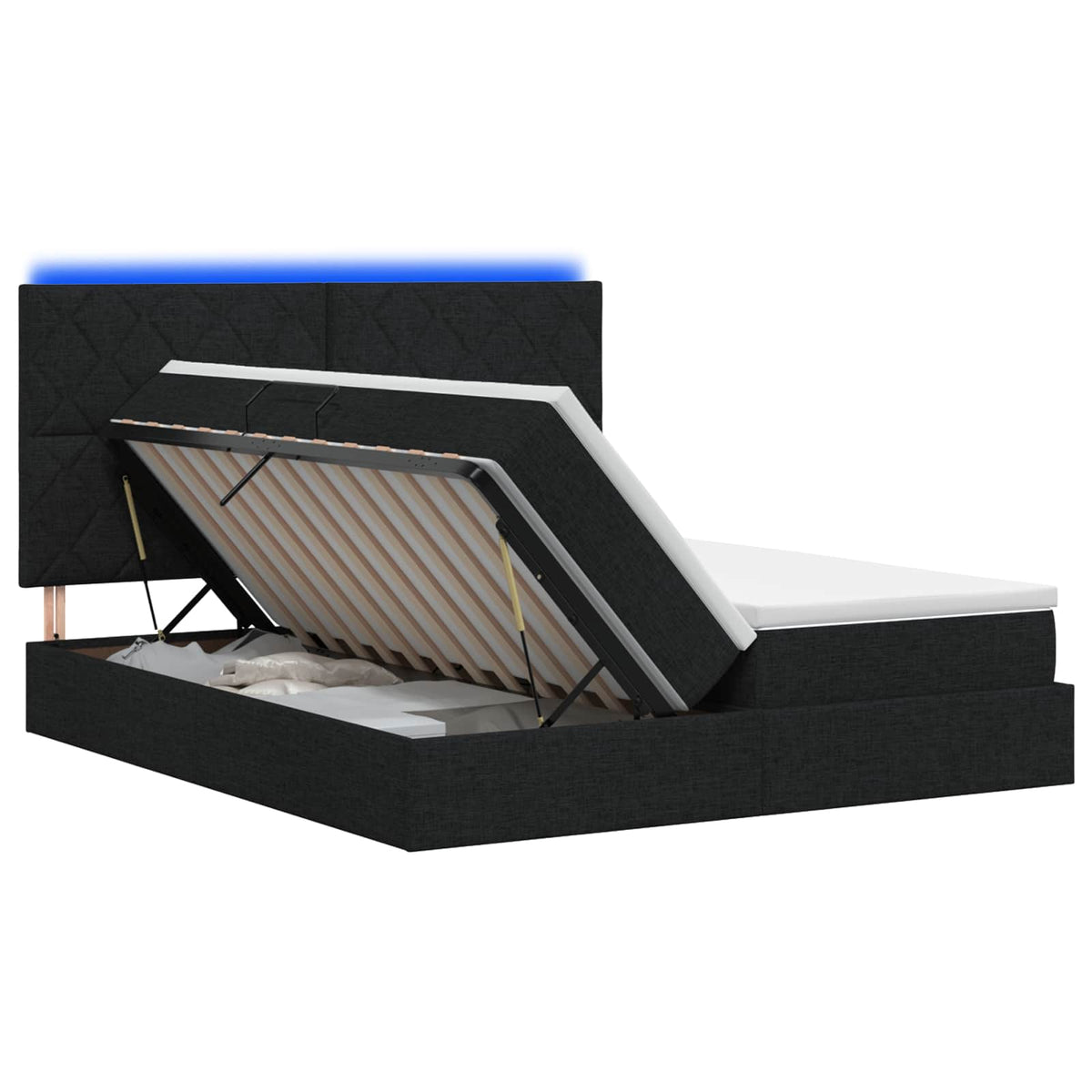 Lit De Rangement Led Avec Matelas Tissu
