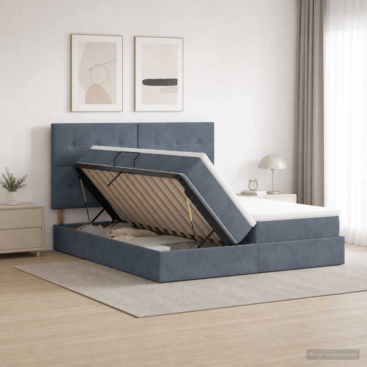 Lit De Rangement Avec Stockage Velours