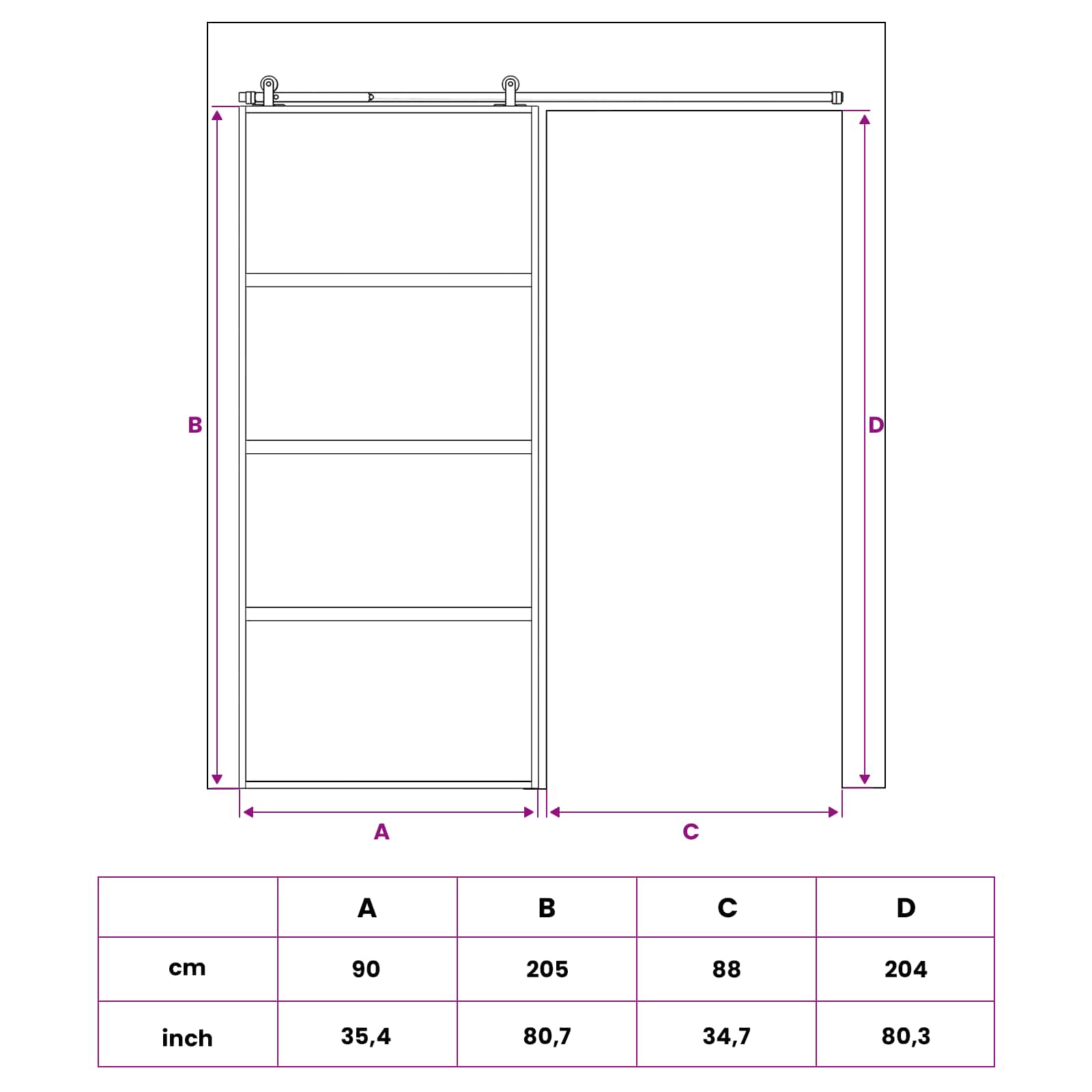 Porte Coulissante Verre Trempé Et Aluminium