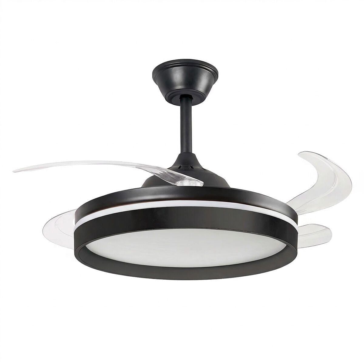 Ventilateur de plafond avec lumière LED, 4 pales rétractables et télécommande InnovaGoods