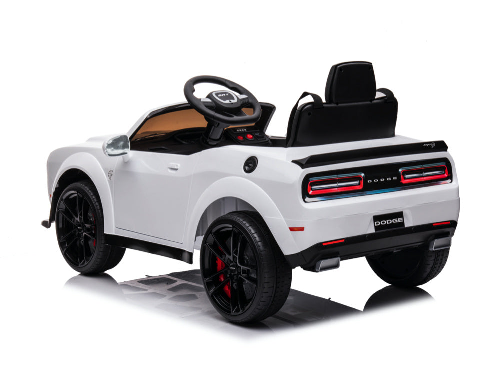 Dodge Challenger Srt, Voiture Électrique Pour Enfants 12 Volts, Siège En Cuir, Pneus En Caoutchouc, Voiture À Batterie Pour Enfants !