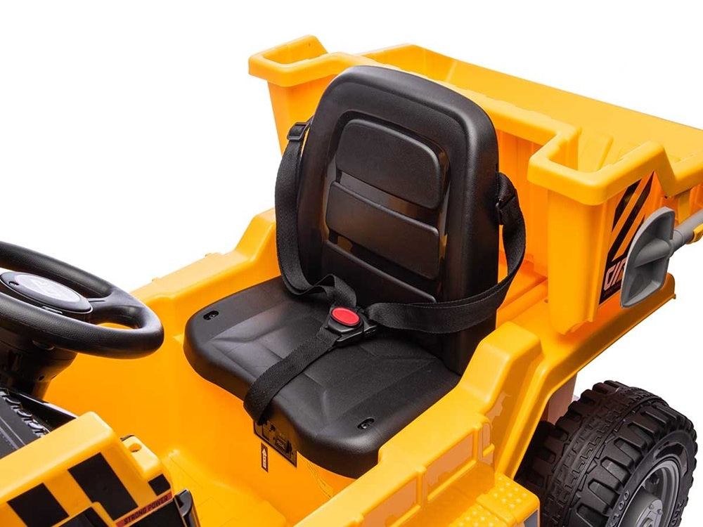 Véhicule De Travail Avec Coffre, Voiture Électrique Pour Enfants 12 Volts, 4 Moteurs, Pneus En Caoutchouc Et Siège En Cuir Artificiel !