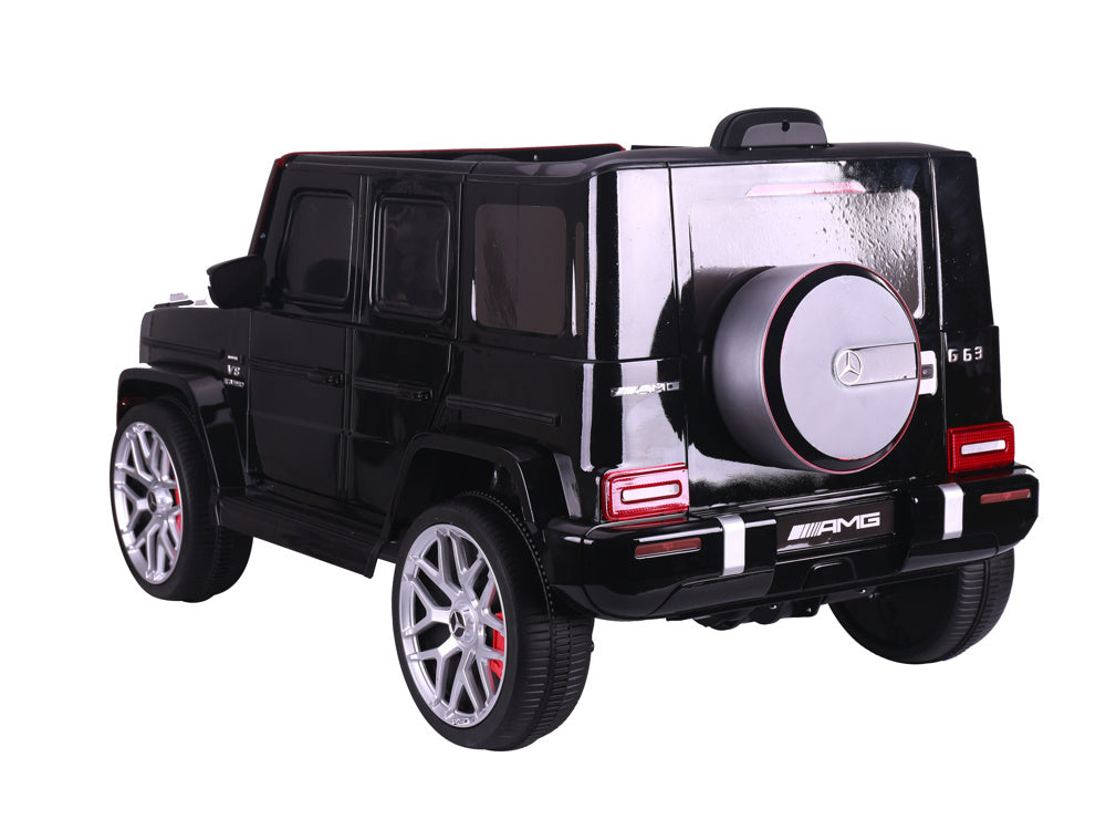 Mercedes G63, Voiture Électrique Pour Enfants Avec Batterie Lithium 12 Volts, Pneus En Caoutchouc, Siège En Cuir Et Bien Plus Encore !