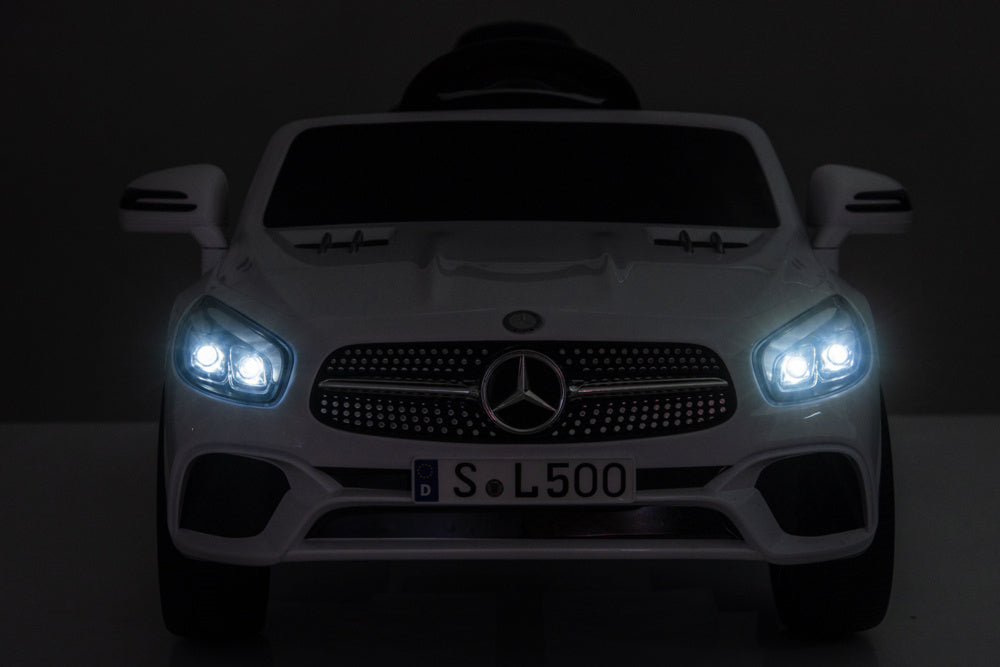 Mercedes Sl500, Voiture Électrique Pour Enfants 12 Volts Avec Une Batterie Au Lithium, Des Pneus En Caoutchouc, Un Siège En Similicuir Et Bien Plus Encore !