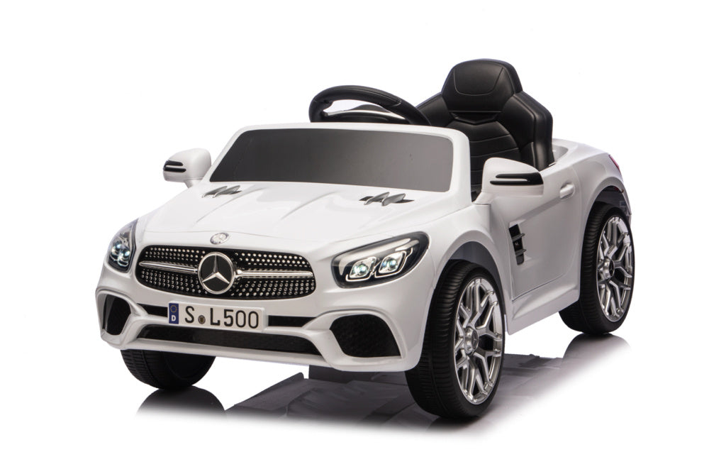 Mercedes Sl500, Voiture Électrique Pour Enfants 12 Volts Avec Une Batterie Au Lithium, Des Pneus En Caoutchouc, Un Siège En Similicuir Et Bien Plus Encore !