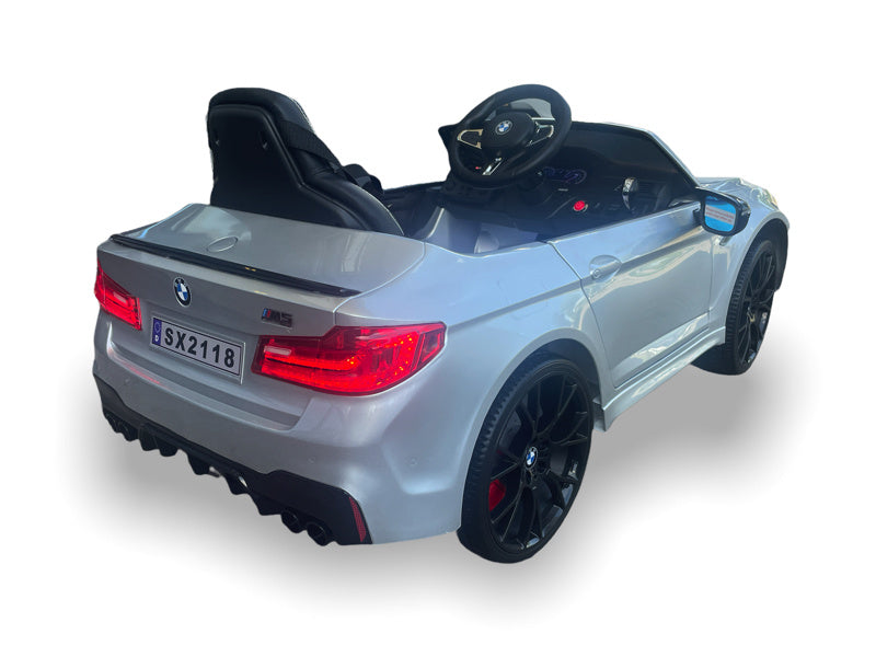 Bmw M5, Siège En Cuir, Pneus En Caoutchouc, Voiture À Batterie Pour Enfants !