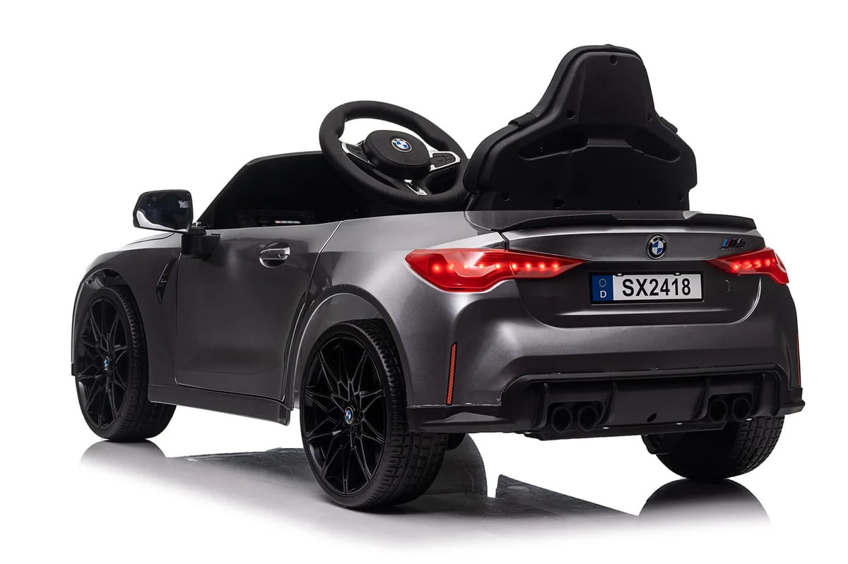 Bmw M4, Voiture Électrique Pour Enfants 12 Volts, Siège En Cuir, Pneus En Caoutchouc, Voiture À Batterie Pour Enfants !