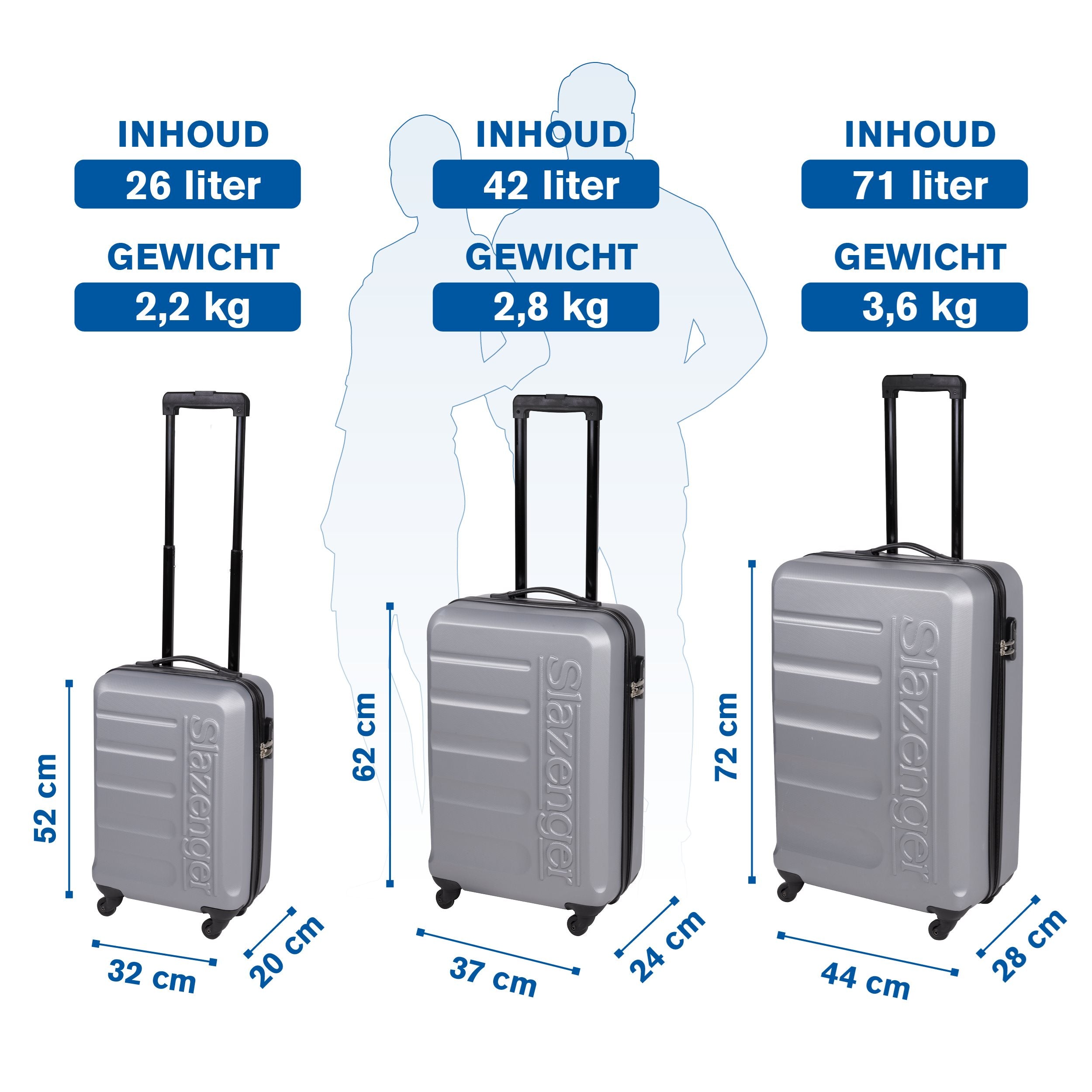 Trolley Set 3Pc Silver