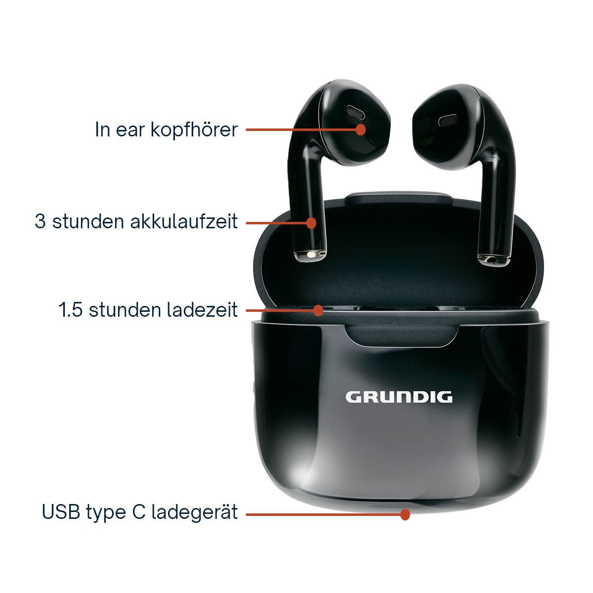 Earphones Stereo Tws Black