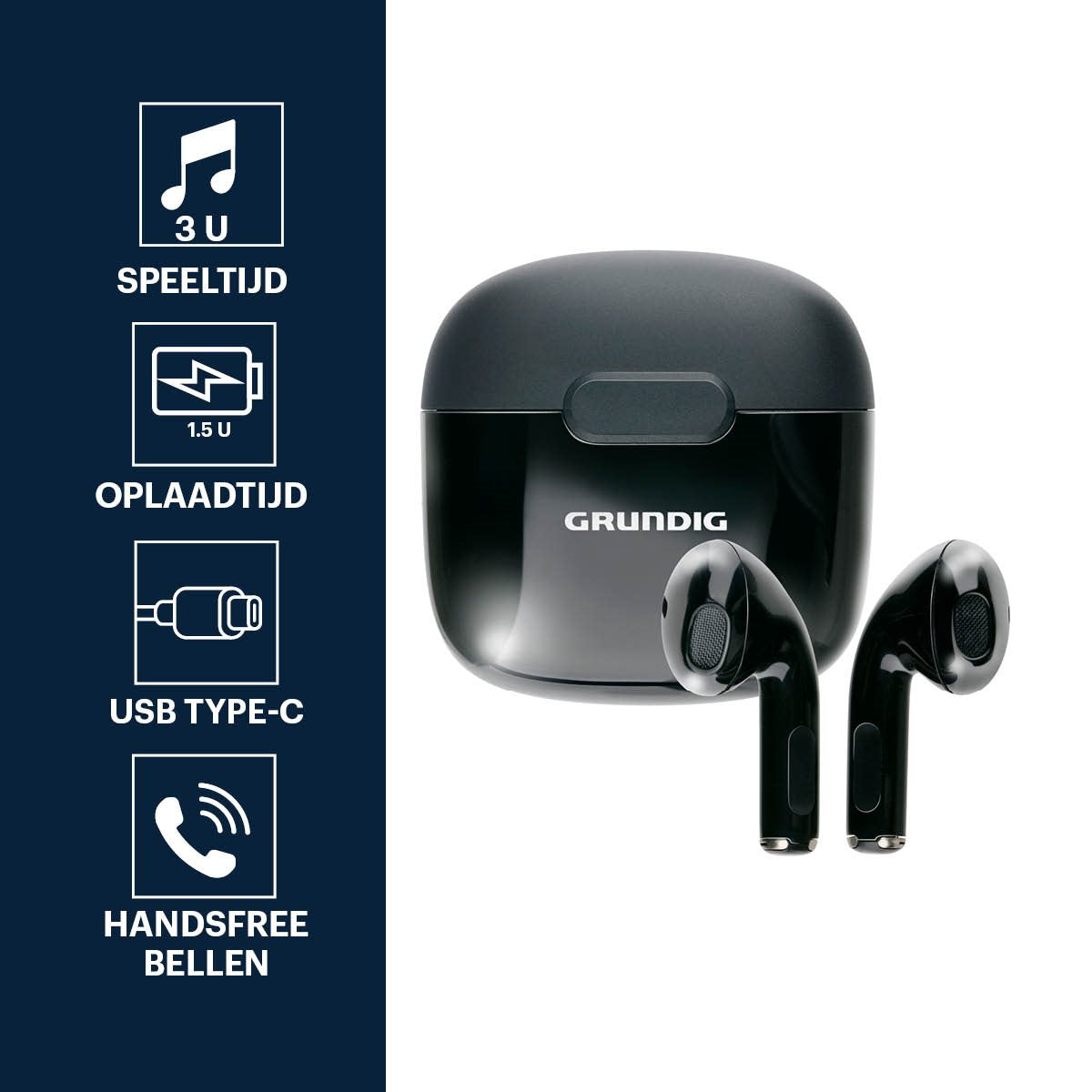 Earphones Stereo Tws Black