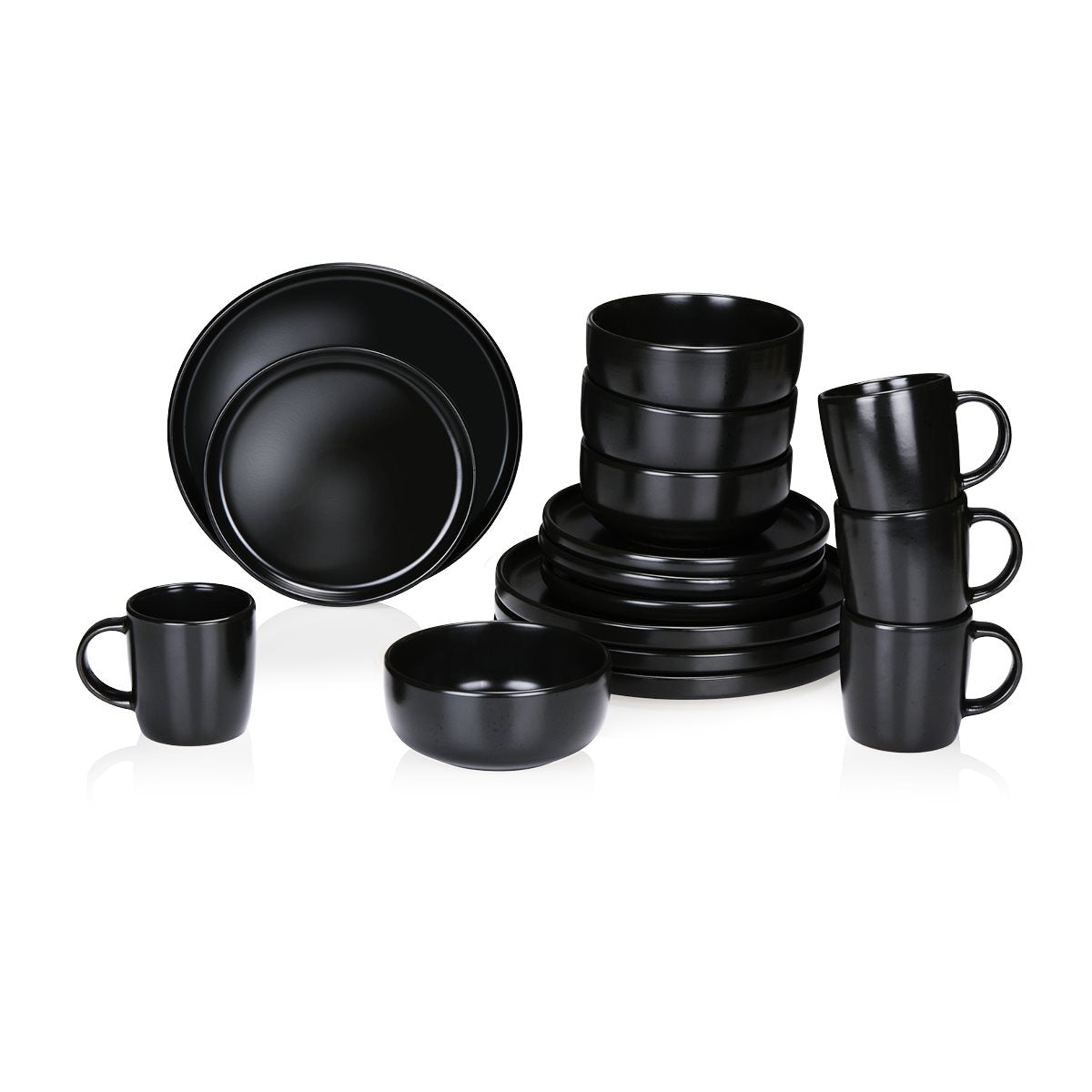 Dinner Set Black 16Pcs