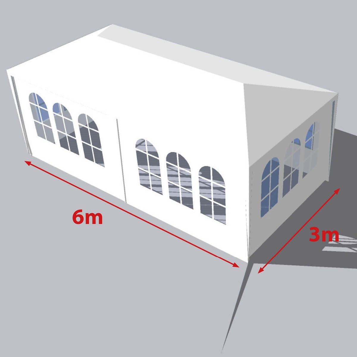Gazebo&Sidewalls 2.5X6X3M, Wit