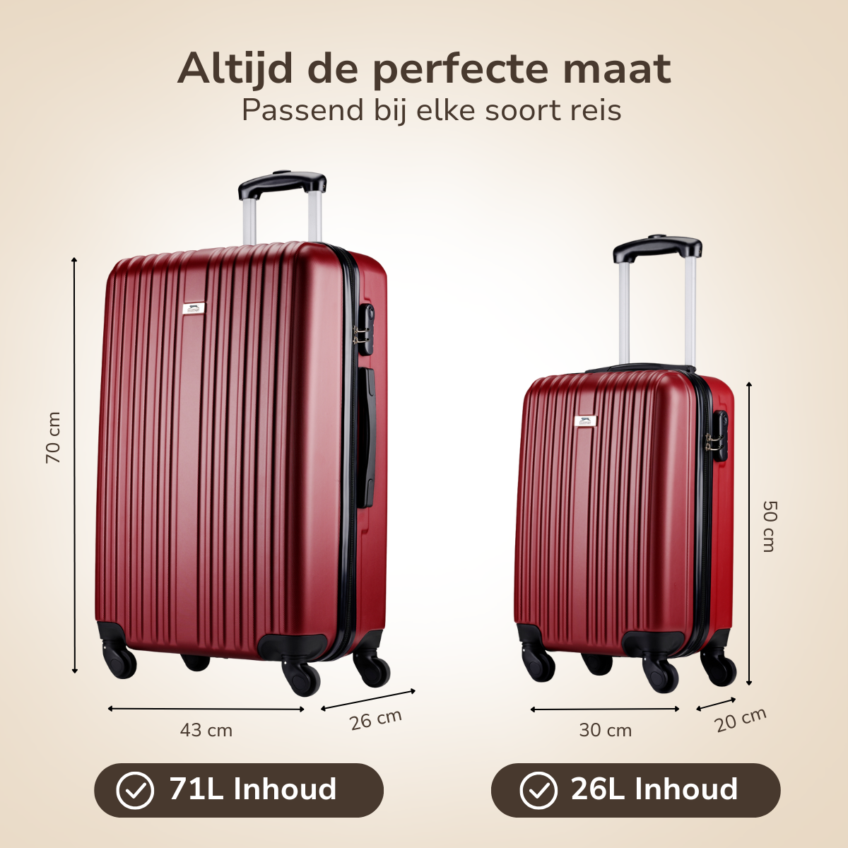 Trolley Set 2Pc Red