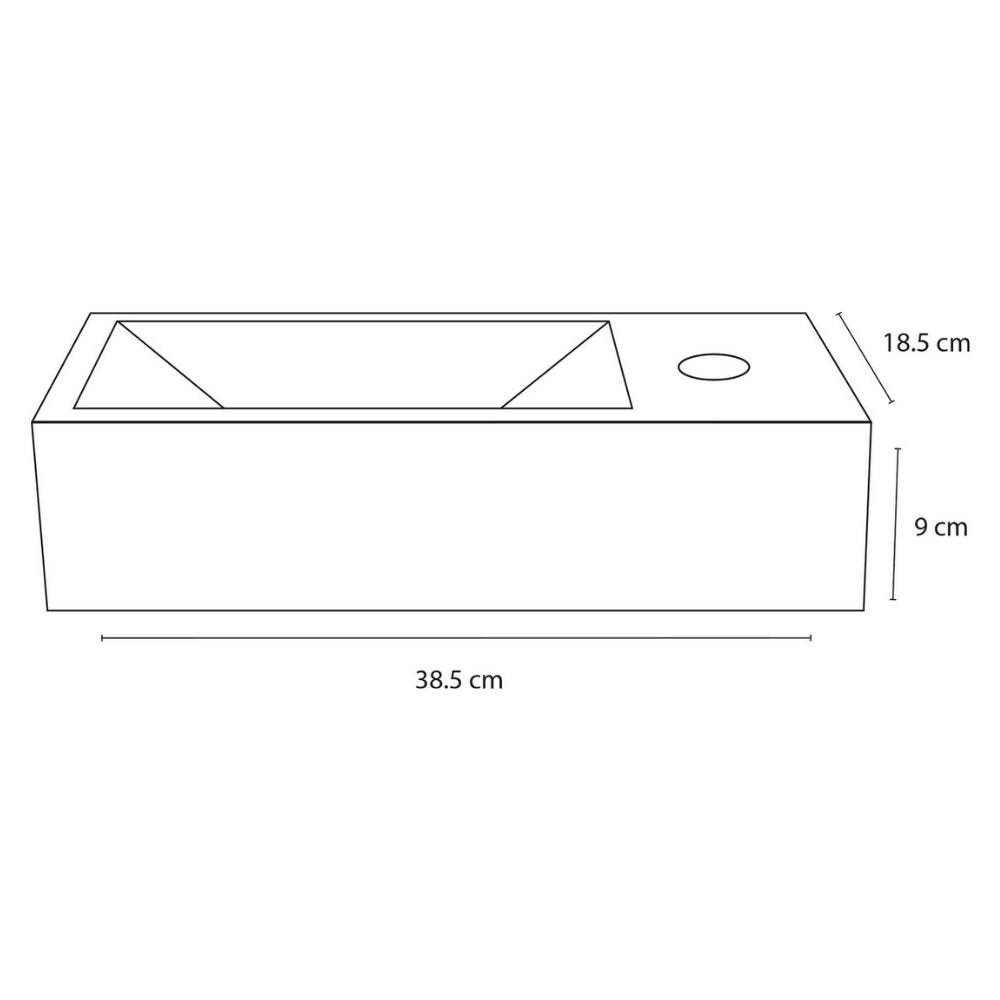 Fonteinset Keramiek Kraan Recht Mat Chroom 38.5 X 18.5 X 9 Cm