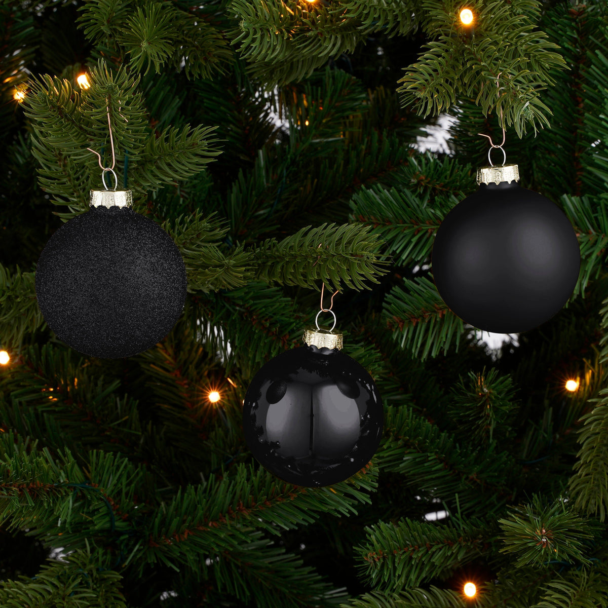 Christmas Baubles Set - 42 Pieces - Ø7 Cm - Black