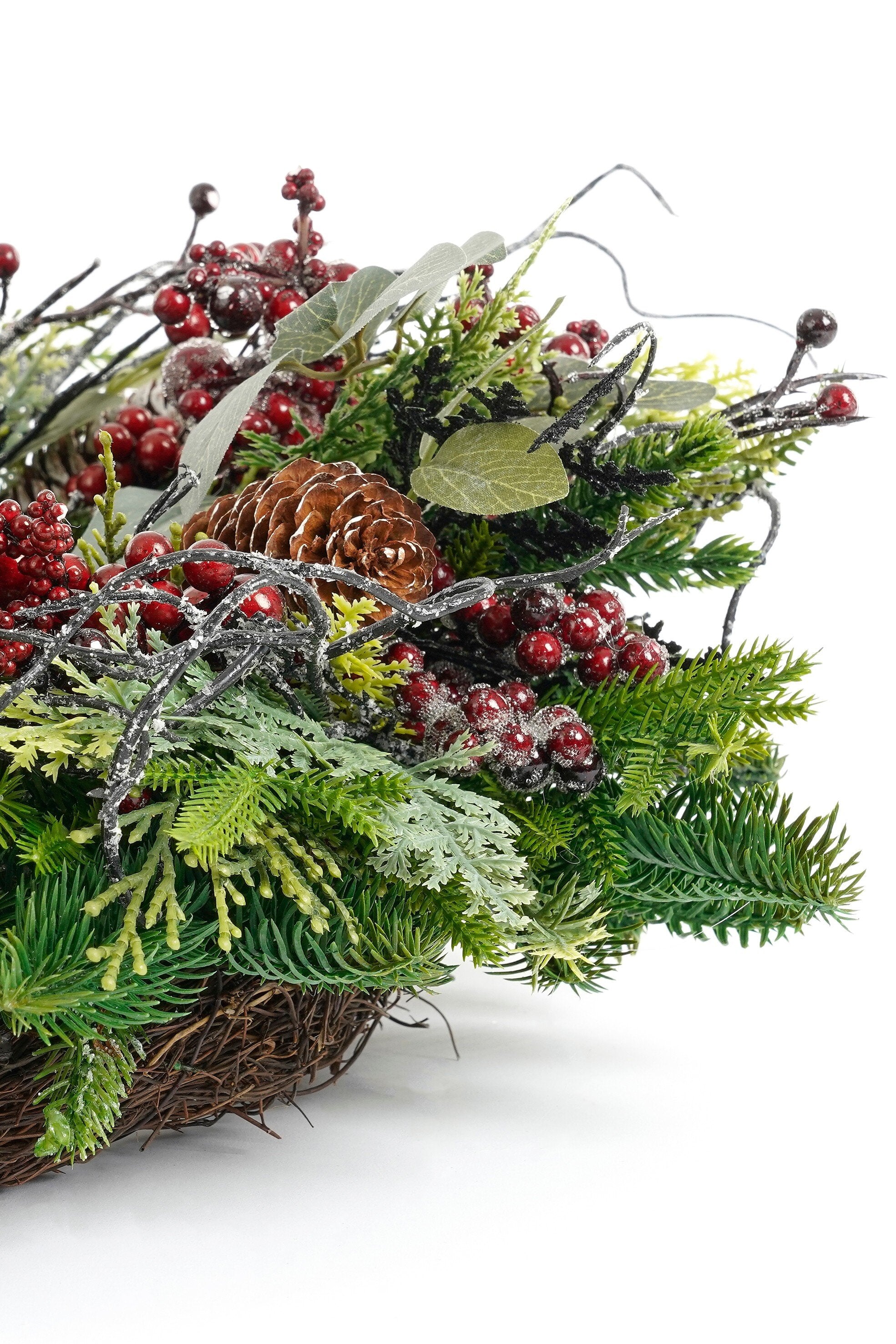Bodi Christmas Wreath With Pinecones - H13 X Ø50 Cm - Bordeaux