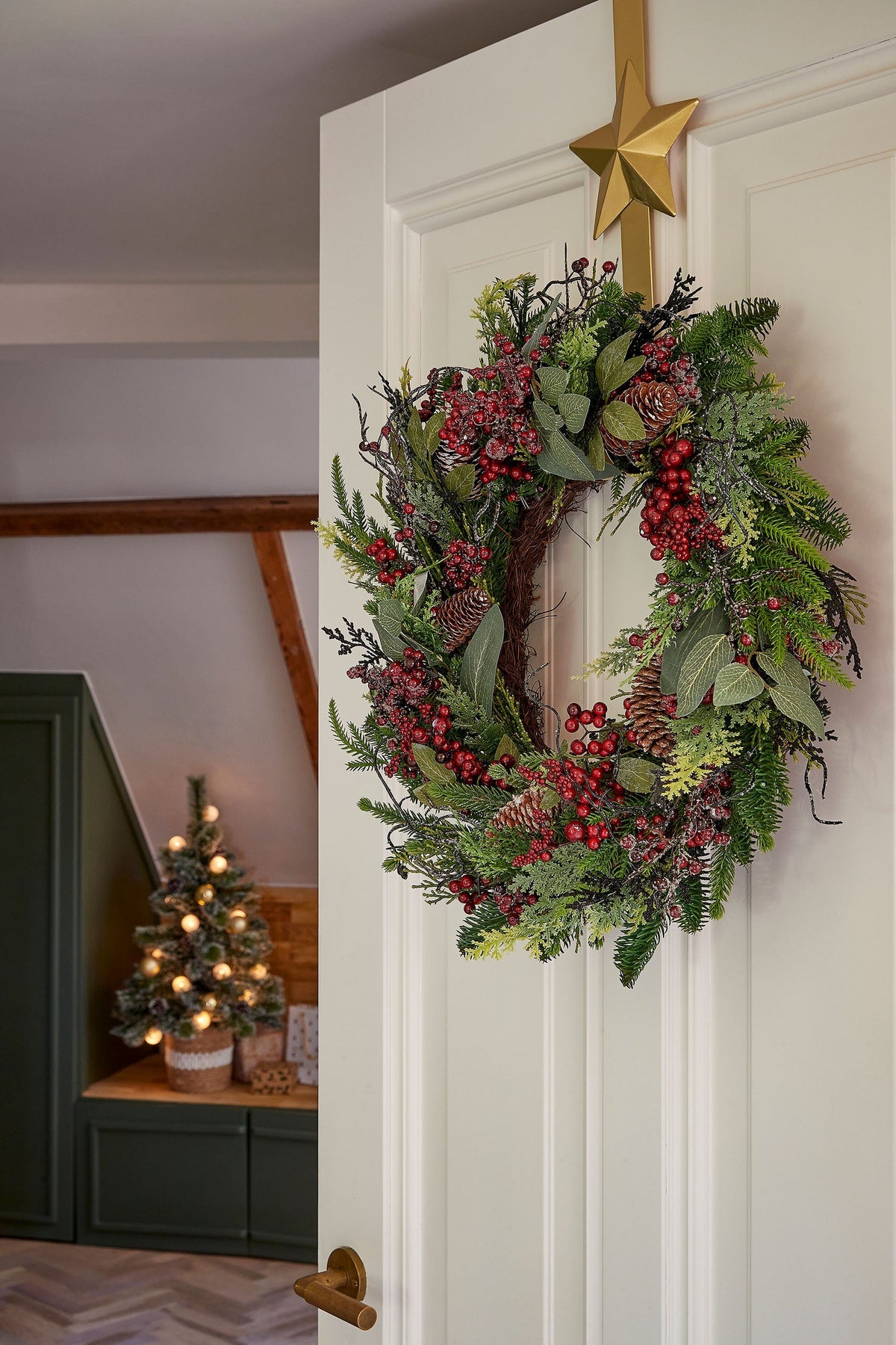 Bodi Christmas Wreath With Pinecones - H13 X Ø50 Cm - Bordeaux