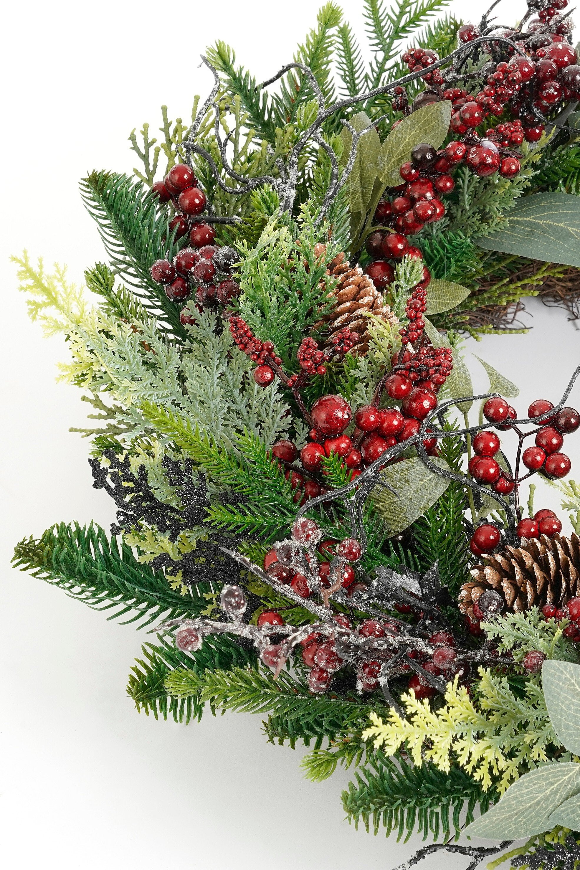 Bodi Christmas Wreath With Pinecones - H13 X Ø50 Cm - Bordeaux
