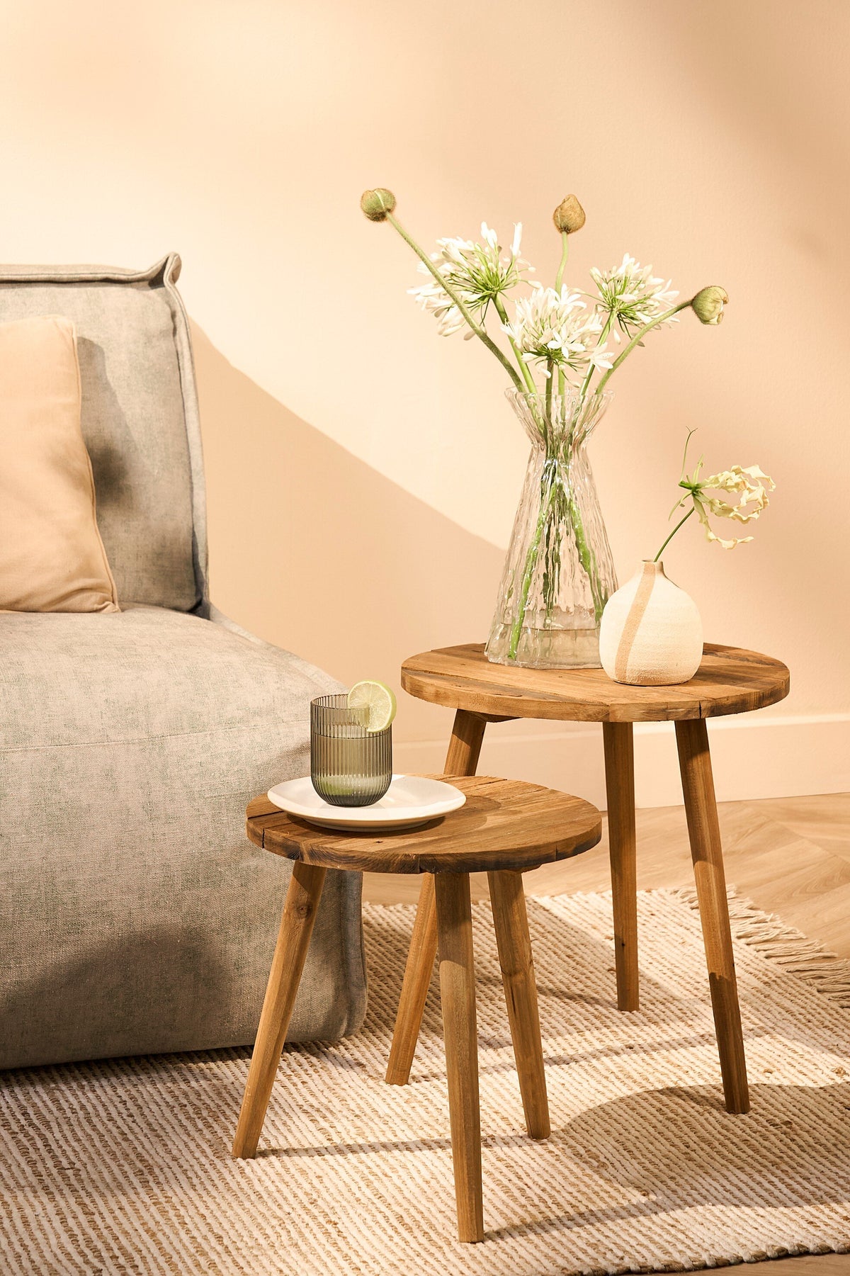Bold Side Table Recycled Wood Brown - H42,5Xd40Cm