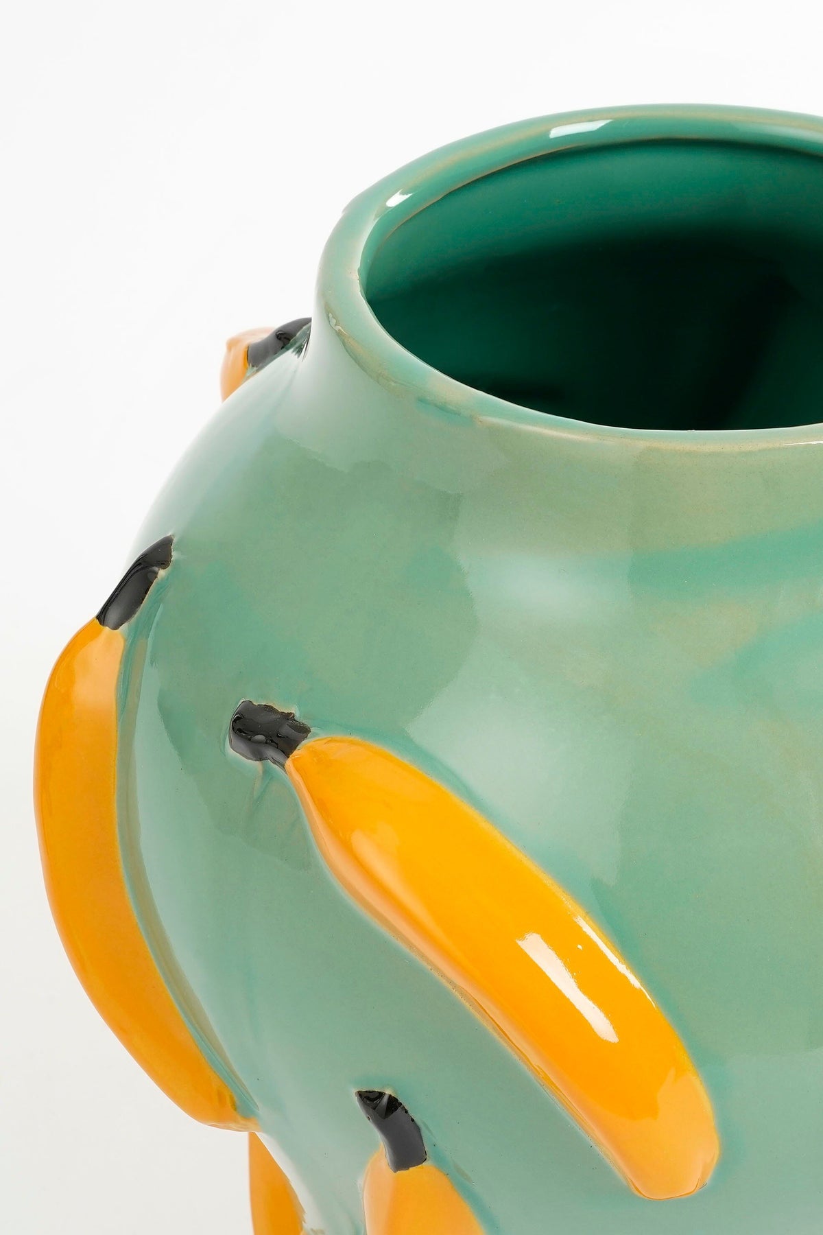 Moza Vase - H30 X Ø27 Cm - Ceramic - Green, Yellow
