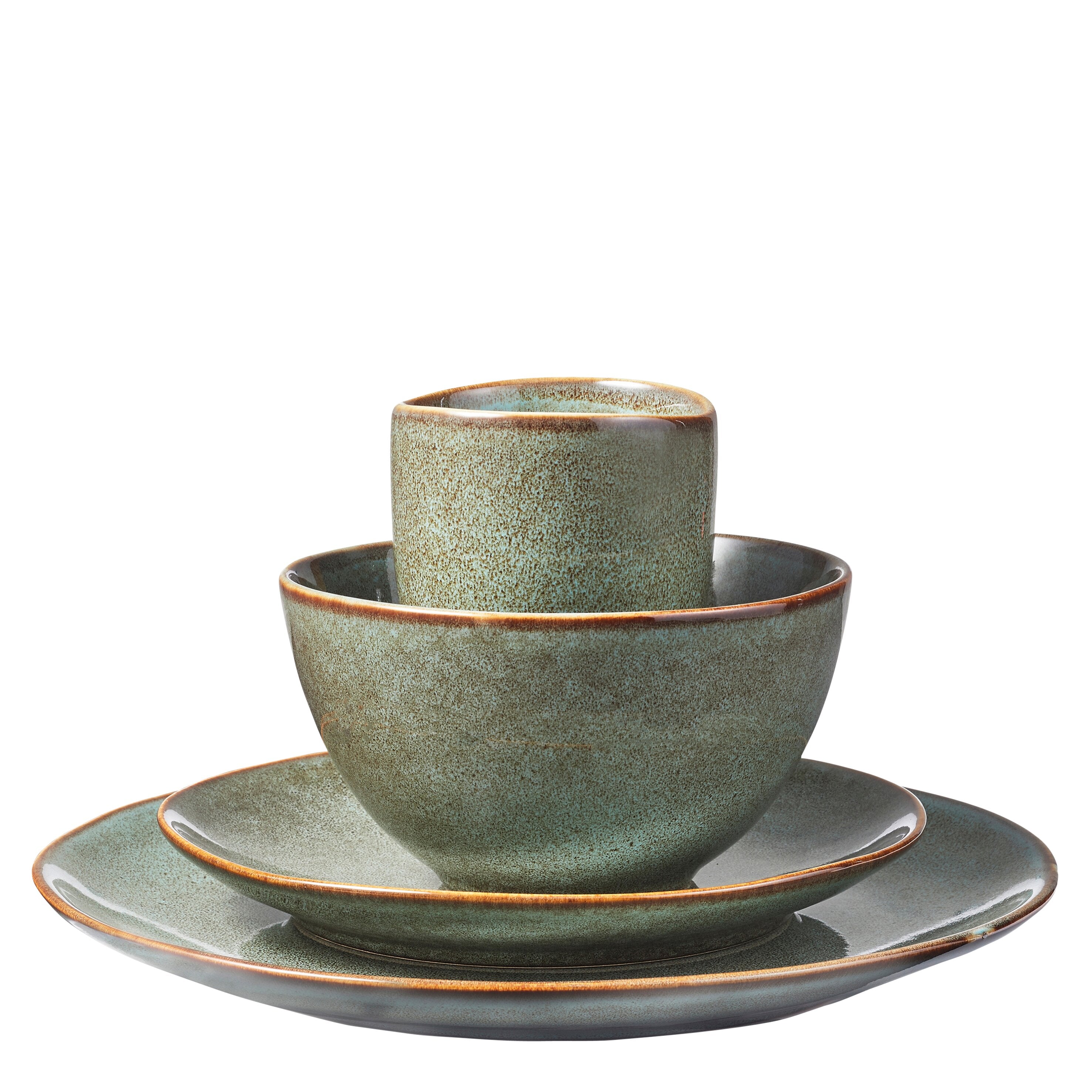 Tabo Dinnerware Set Green 16 Pieces