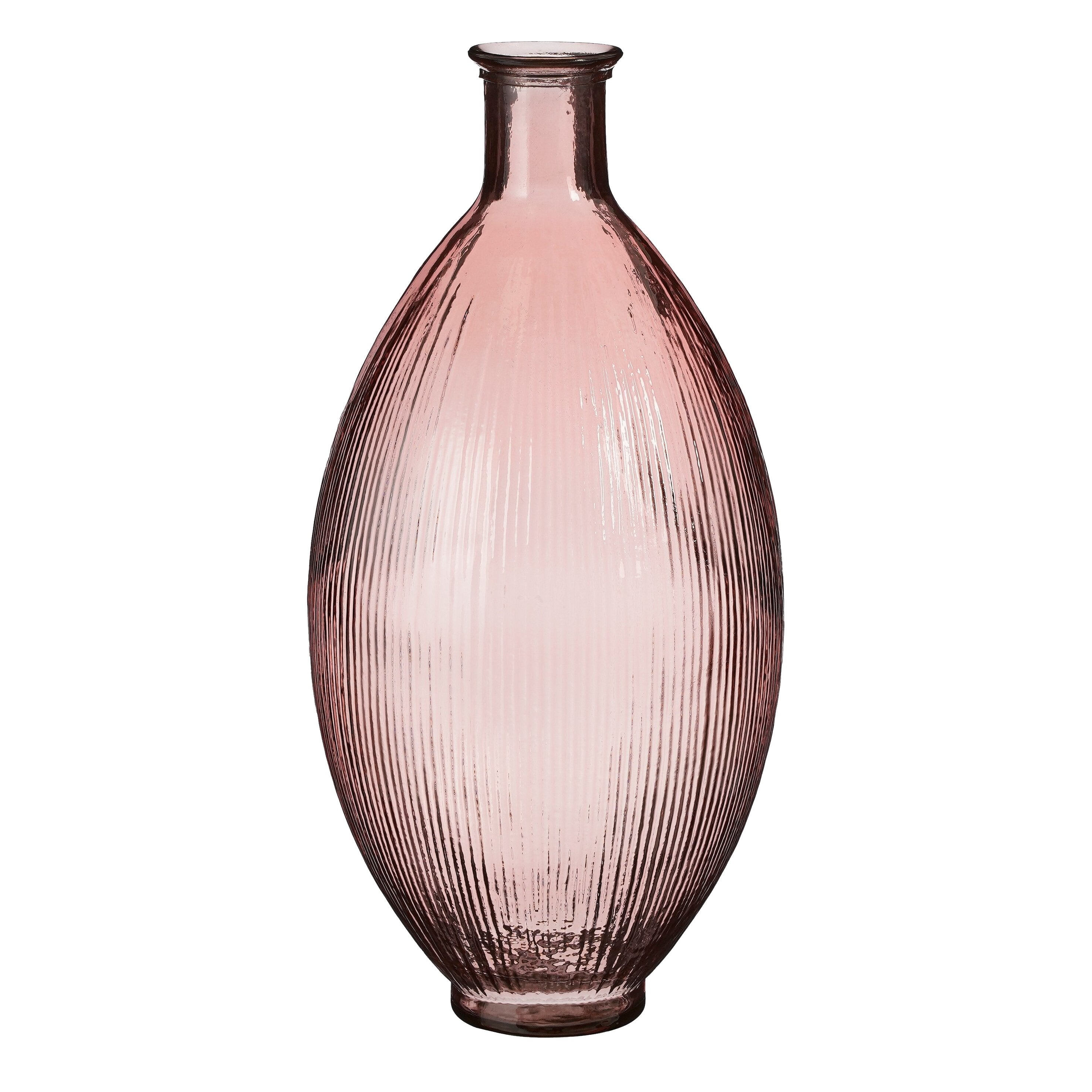 Firenza Bottle Recycled Glass L. Pink - H59Xd29Cm