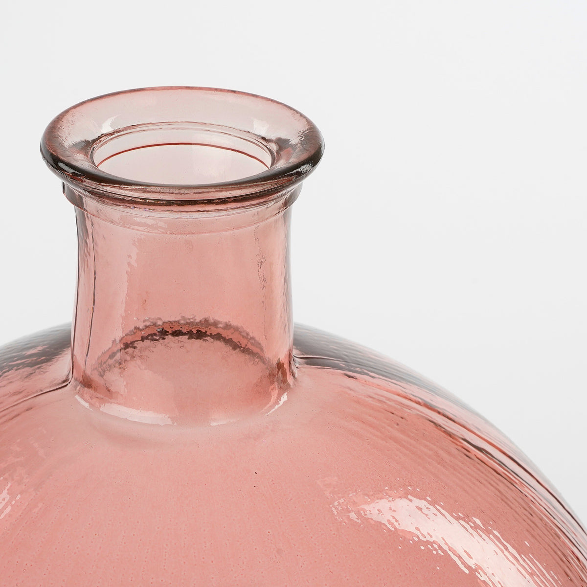 Firenza Bottle Recycled Glass L. Pink - H42Xd34Cm