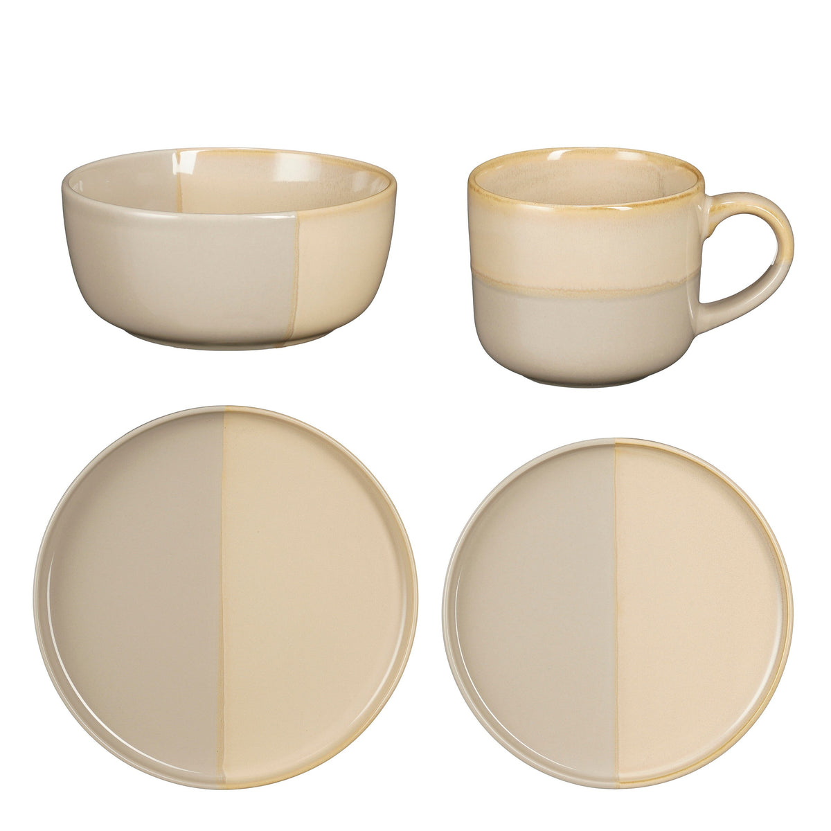 Ozzu Dinnerware Set Grey 16 Pieces