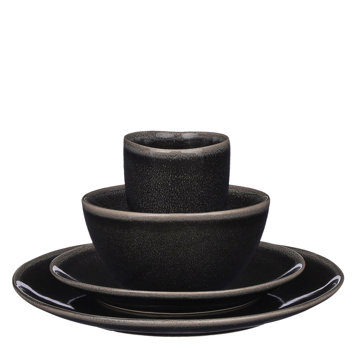 Tabo Dinnerware Set Black 16 Pieces