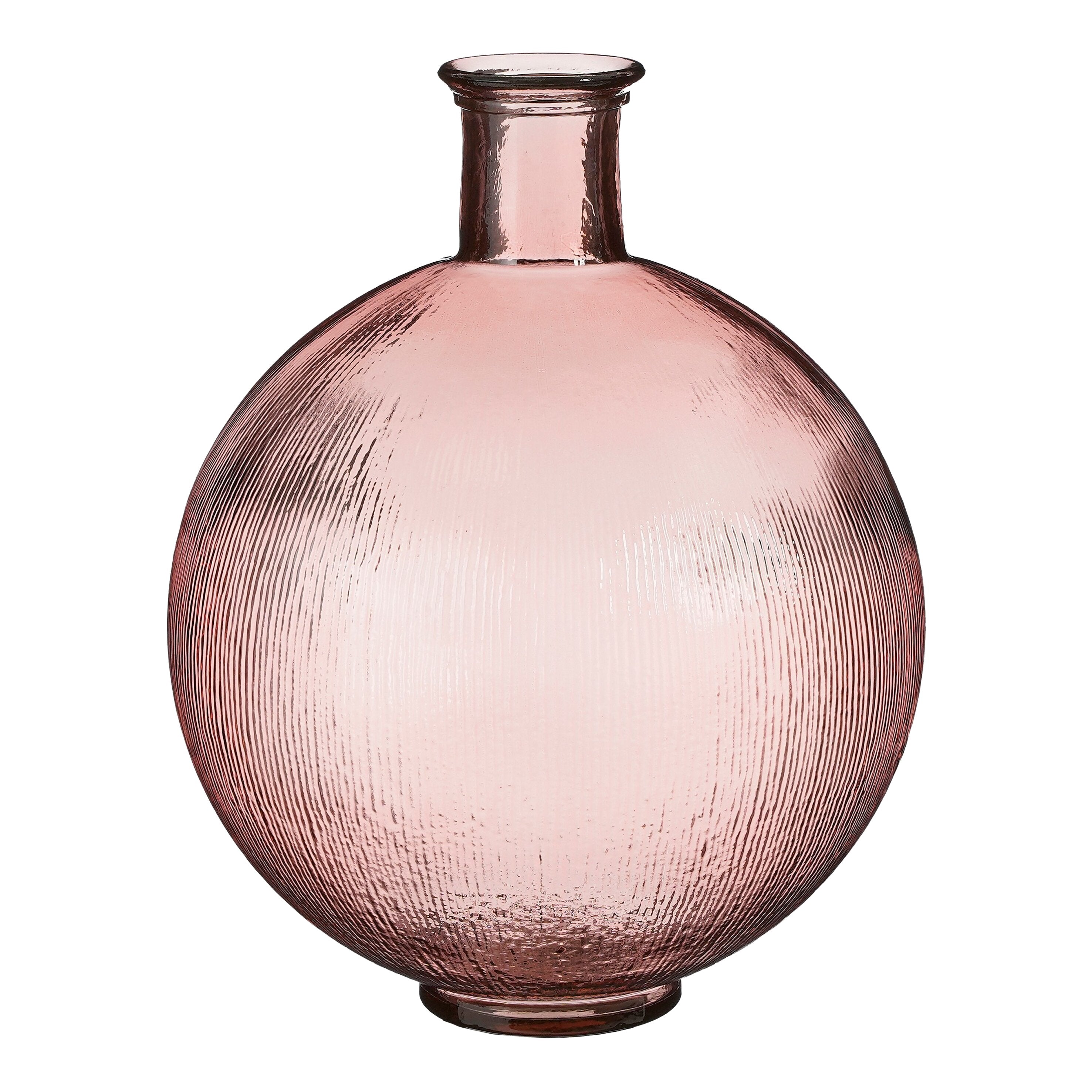 Firenza Bottle Recycled Glass L. Pink - H42Xd34Cm