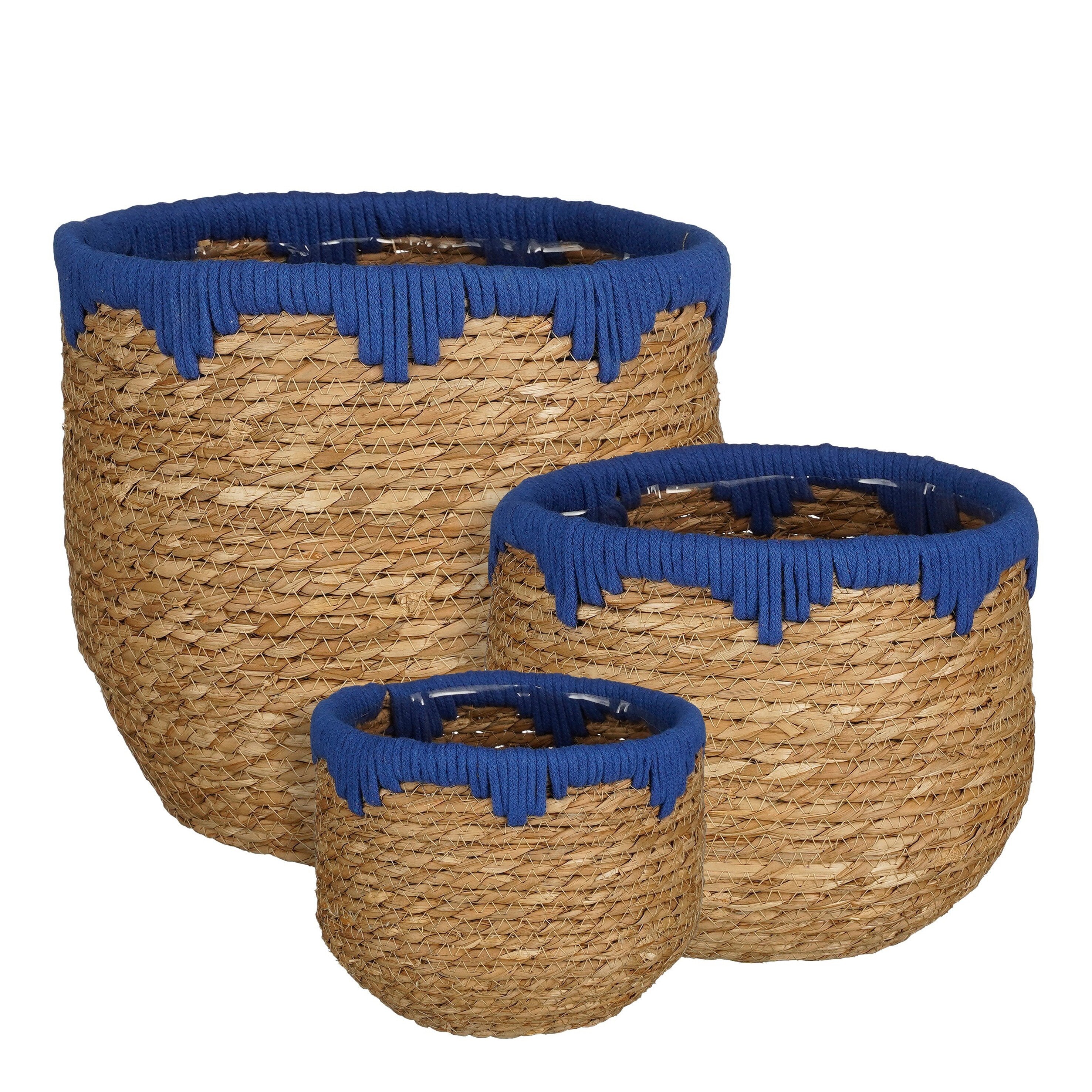 Jorck Basket Round Blue Set Of 3 - H24Xd26Cm