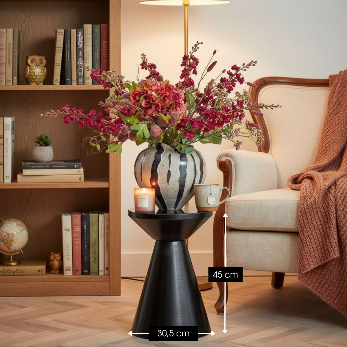 Jim Bijzettafel - H45 X Ø31 Cm - Ijzer - Zwart