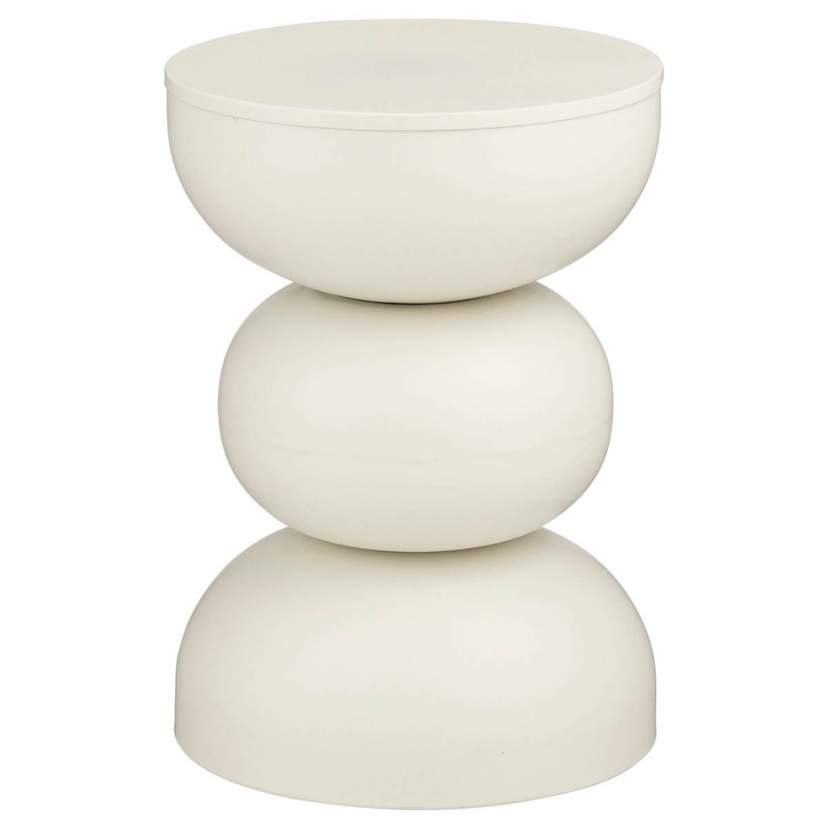 Luna Bijzettafel - H46 X Ø32 Cm - Ijzer - Off-White