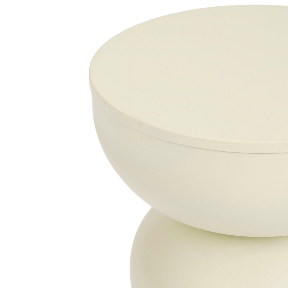 Luna Bijzettafel - H46 X Ø32 Cm - Ijzer - Off-White