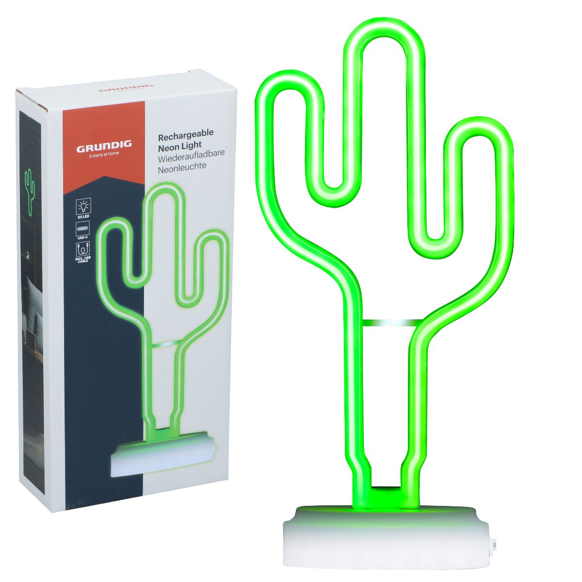 Rechargeable Neon Light Cactus